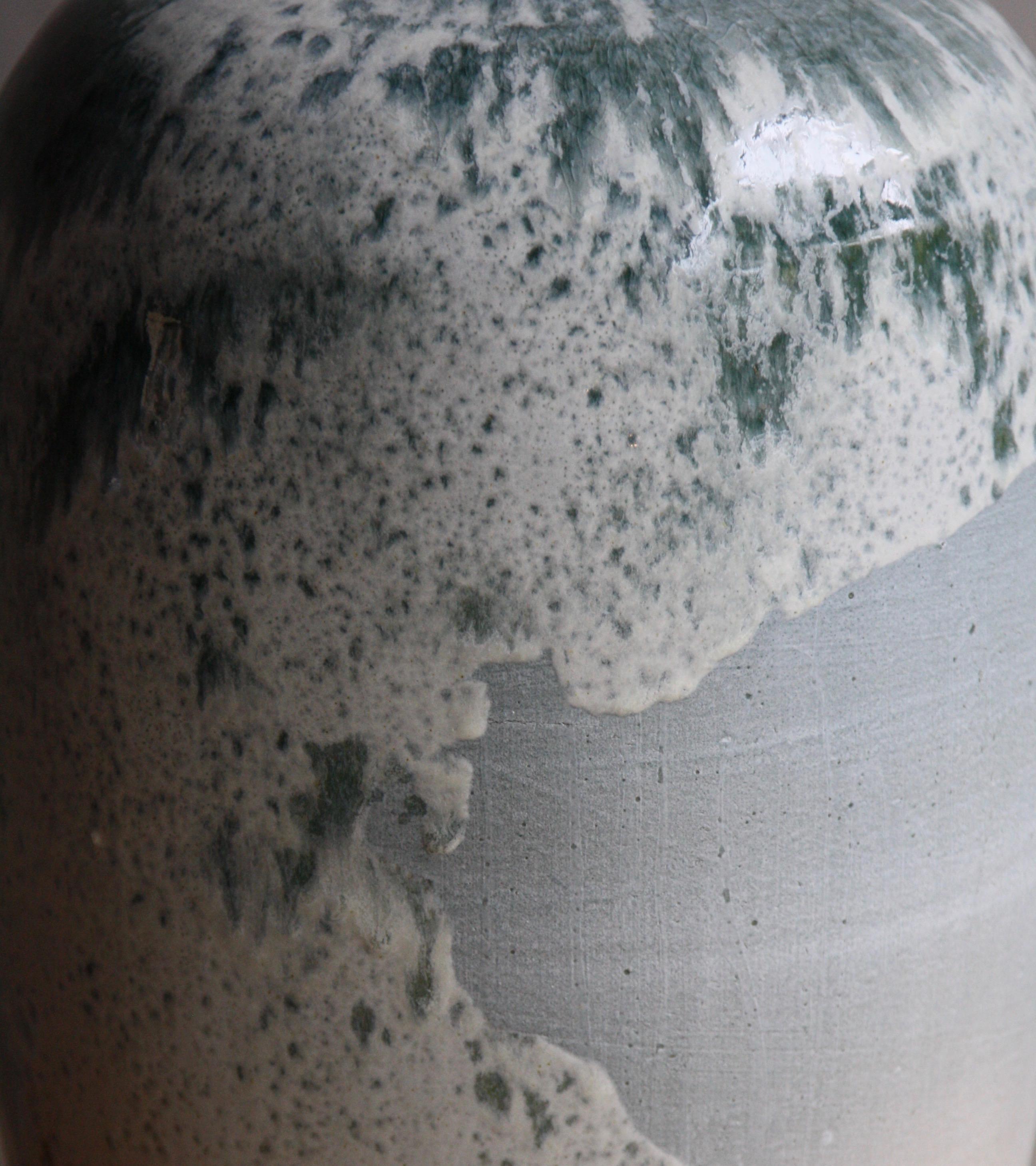 Kasper Würtz One Off Stoneware 'Rising Balloon' Vase #2 Blue & White Glaze 3