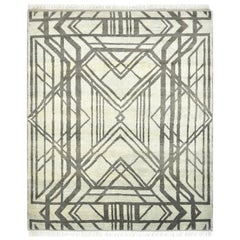 Kassir, Bohemian Moroccan Hand Knotted Area Rug, Parchment