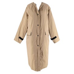KASSL Editions Nude Coated Taffeta Padded Coat - Size Small