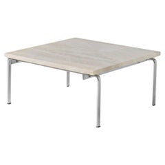 Kastholm et fabricius steel and travertine Danish coffee table - E057