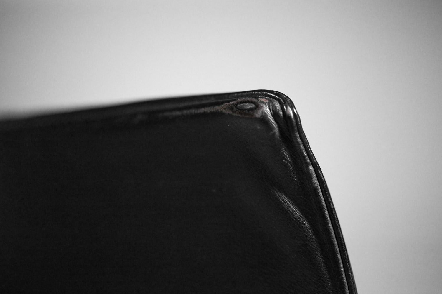 Danois Siège de bureau en cuir noir Kastholm & Fabricius pour Kill International en vente