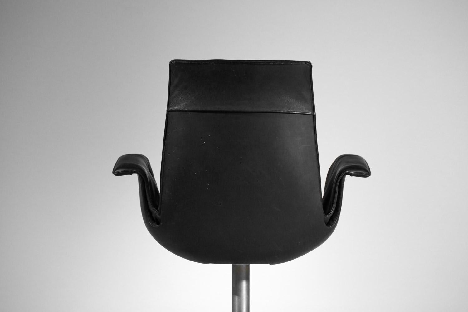 Cuir Siège de bureau en cuir noir Kastholm & Fabricius pour Kill International en vente