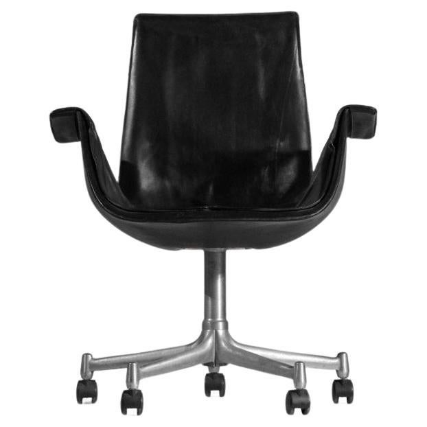 Kastholm & Fabricius black leather office chair for Kill International