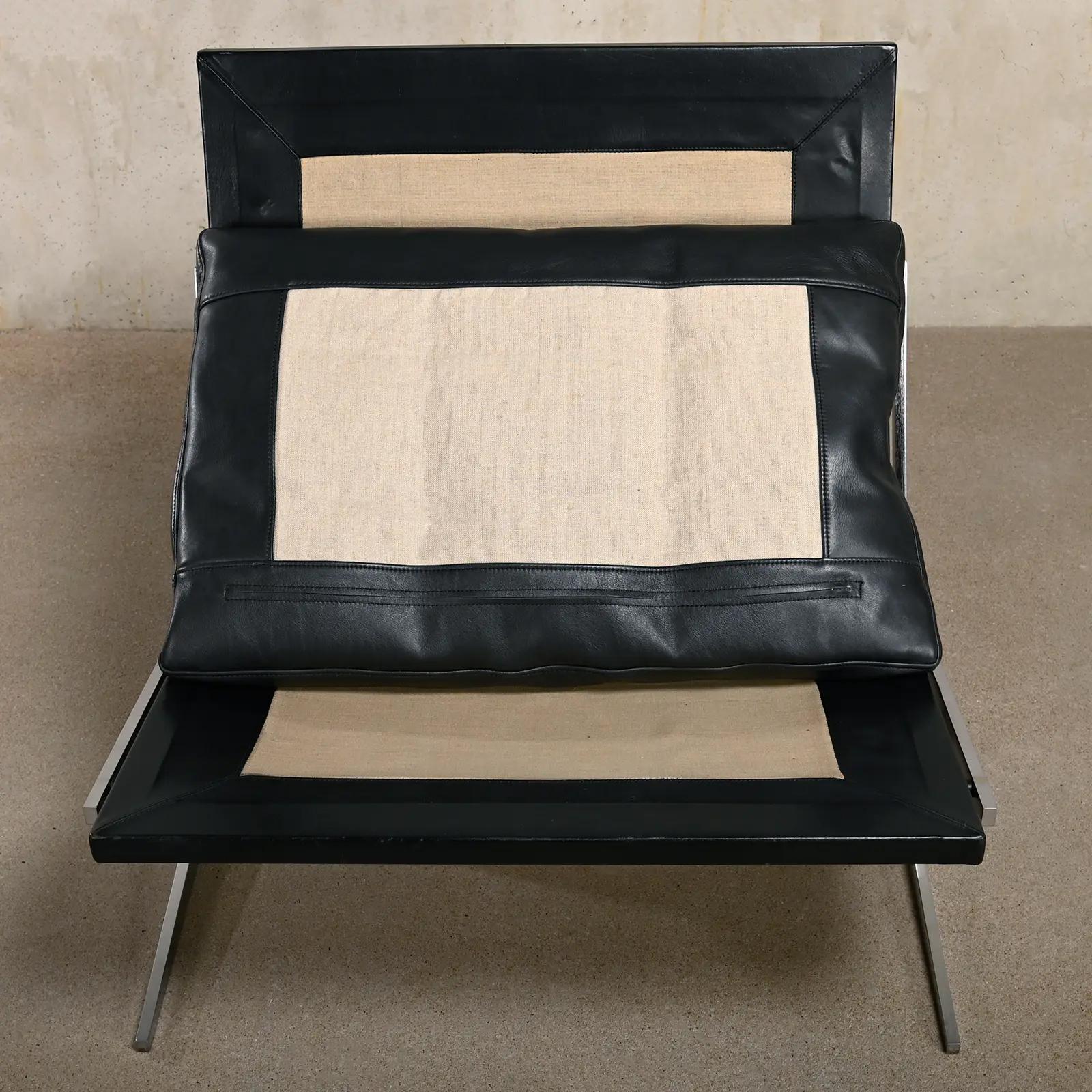 Kastholm & Fabricius BO-561 Lounge Chair in Black Leather by Bo-Ex, Denmark 13