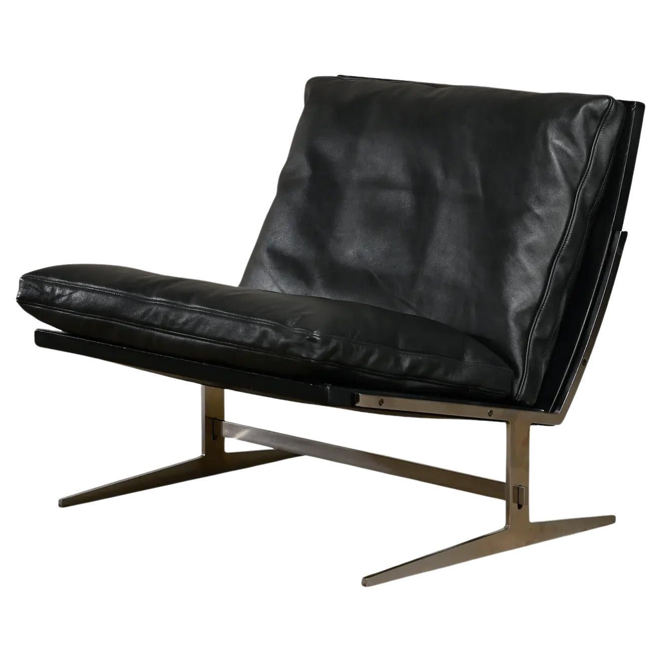 Kastholm & Fabricius BO-561 Lounge Chair in Black Leather by Bo-Ex, Denmark