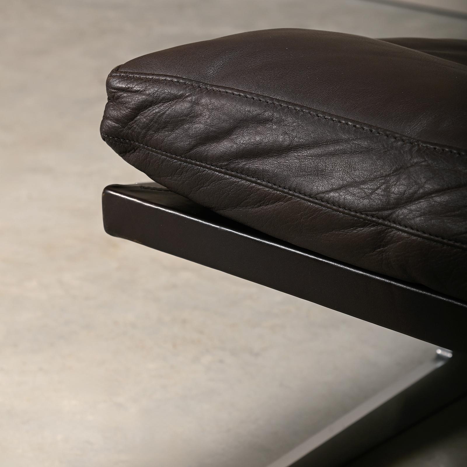 Kastholm & Fabricius BO-561 Lounge Chair in Chocolate Brown Leather by Bo-Ex For Sale 4