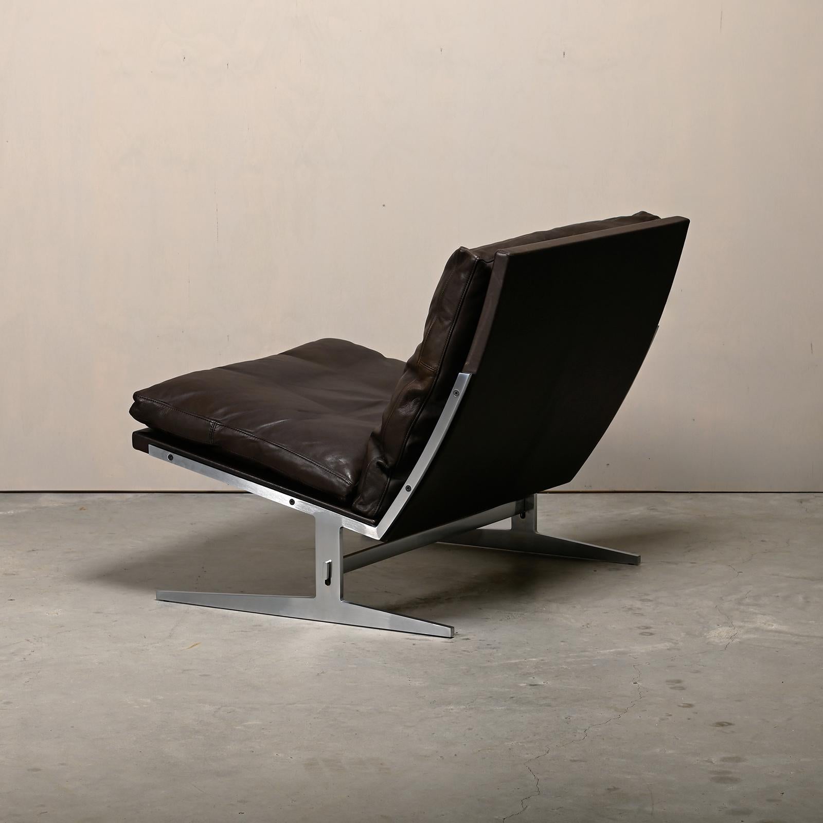 Danish Kastholm & Fabricius BO-561 Lounge Chair in Chocolate Brown Leather by Bo-Ex For Sale