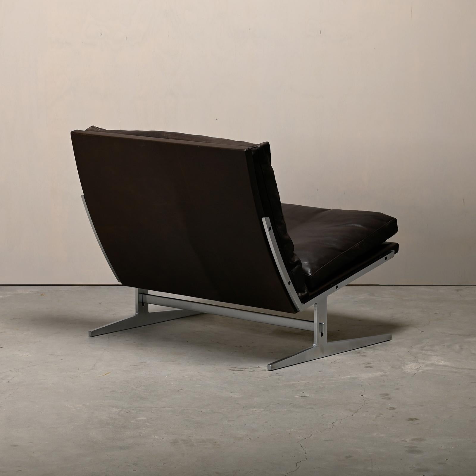 Kastholm & Fabricius BO-561 Lounge Chair in Chocolate Brown Leather by Bo-Ex In Good Condition For Sale In Amsterdam, NL