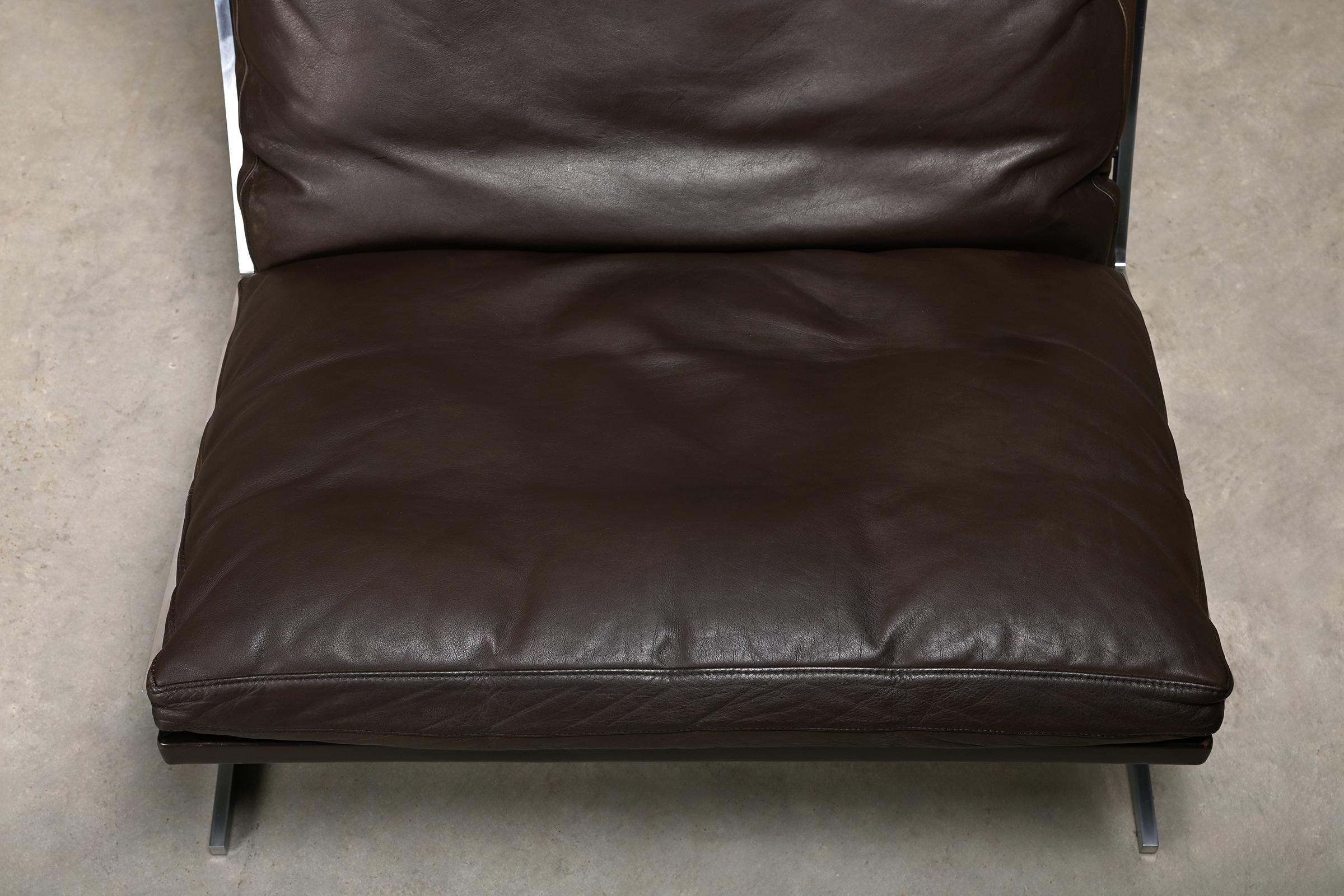 Kastholm & Fabricius BO-561 Lounge Chair in Chocolate Brown Leather by Bo-Ex For Sale 1
