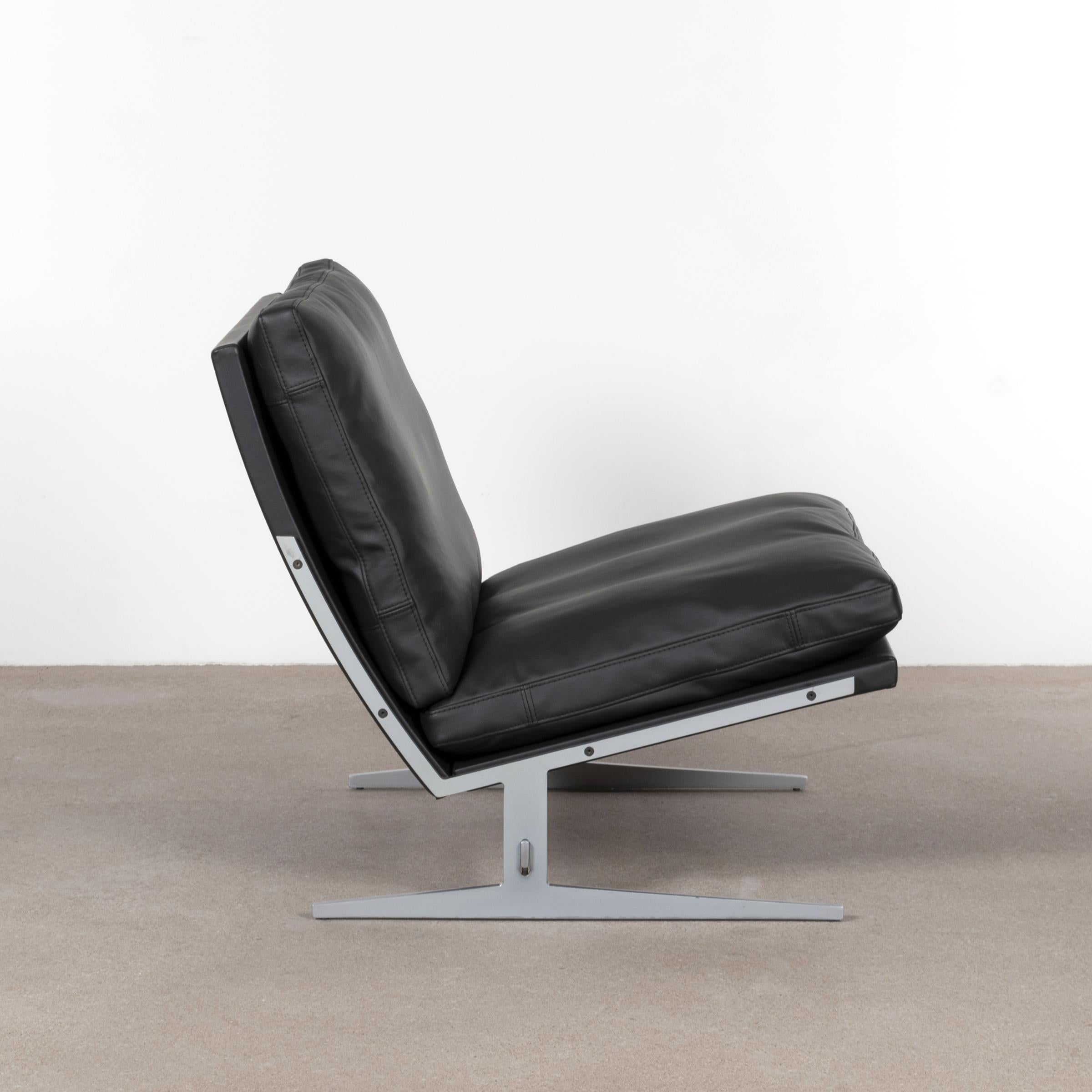 Scandinavian Modern Kastholm & Fabricius BO-561 Lounge Chair in Dark Green Leather by Bo-Ex Denmark