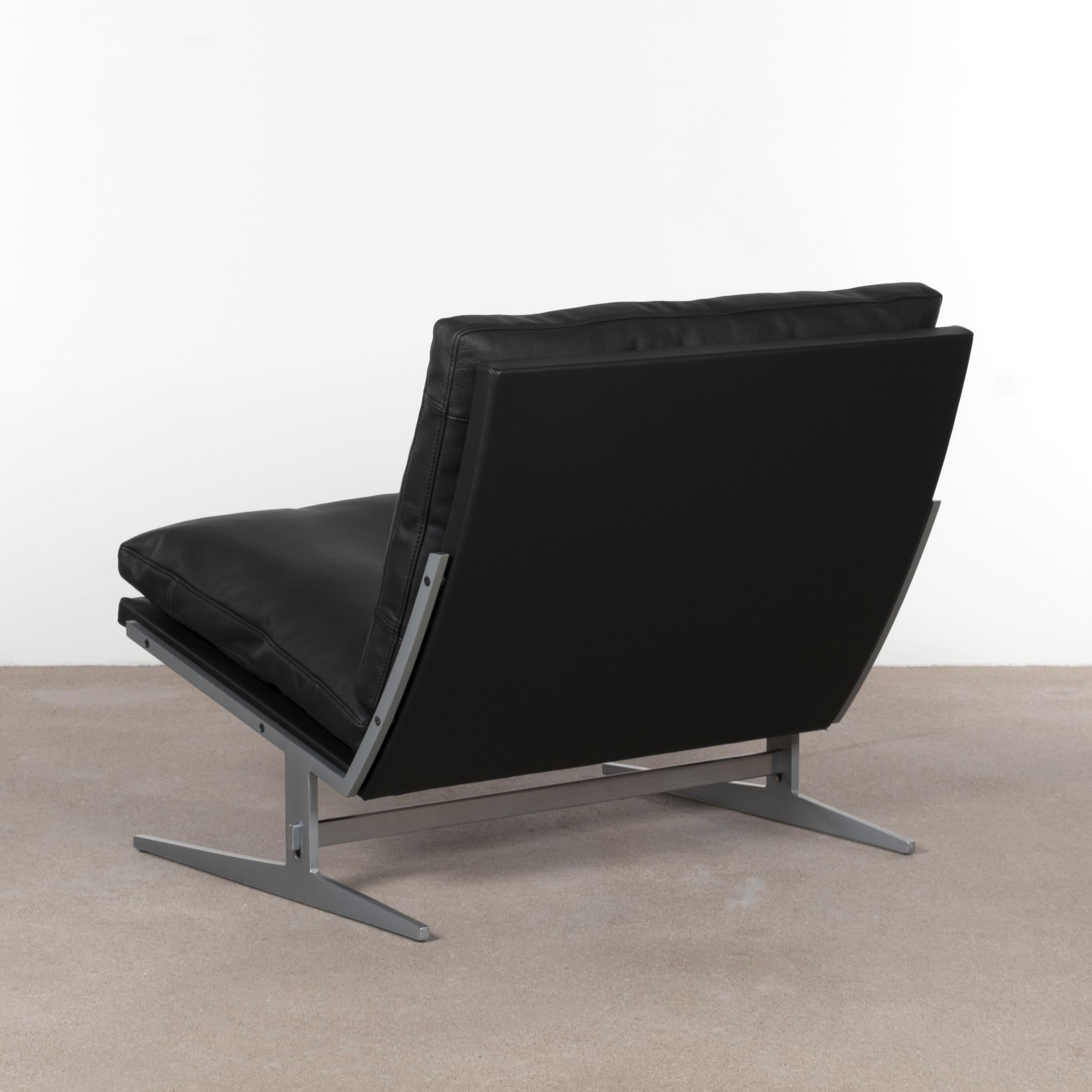 Mid-20th Century Kastholm & Fabricius BO-561 Lounge Chair in Dark Green Leather by Bo-Ex Denmark