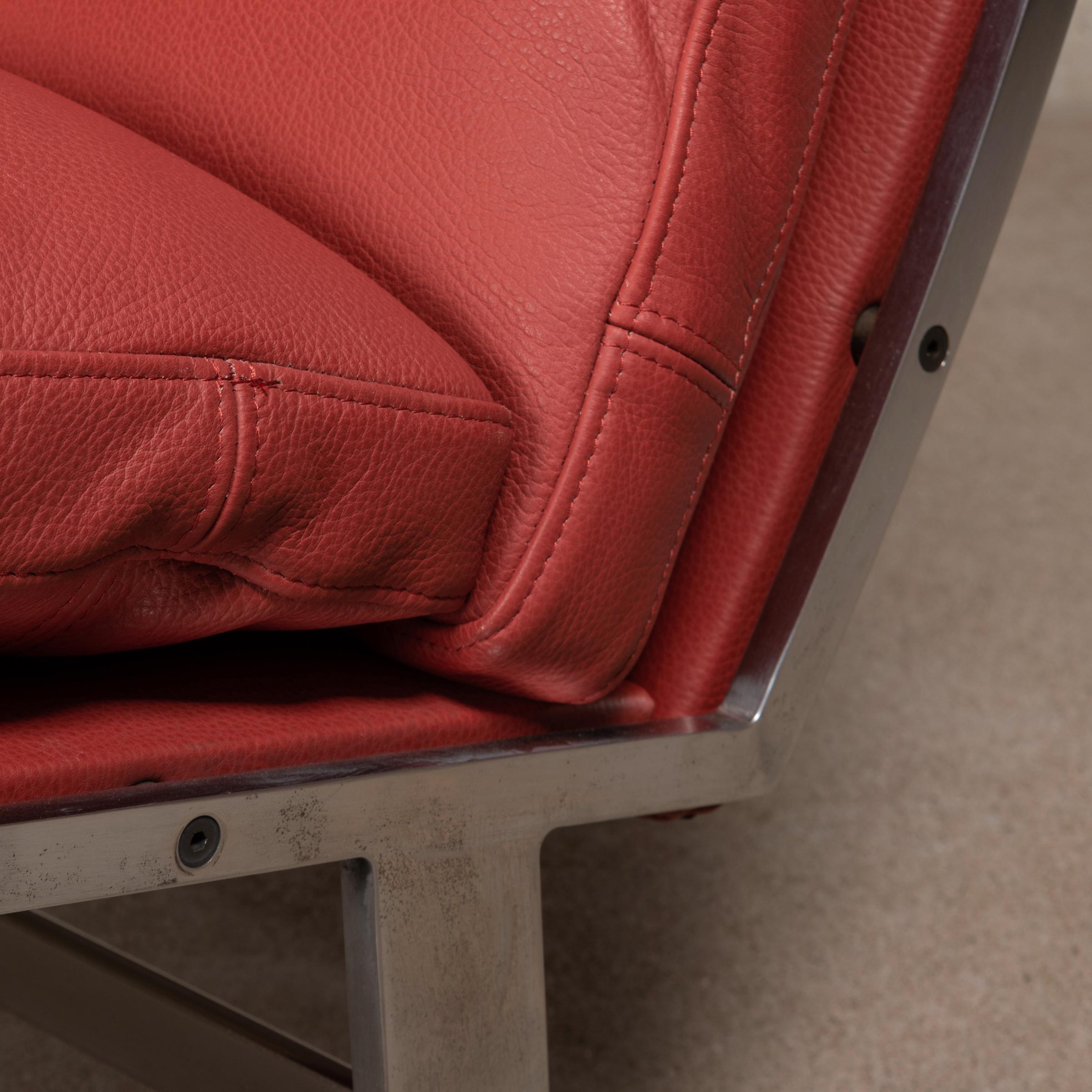 Kastholm & Fabricius BO-561 Lounge Chair in Ruby Red Leather by Bo-Ex Denmark 3