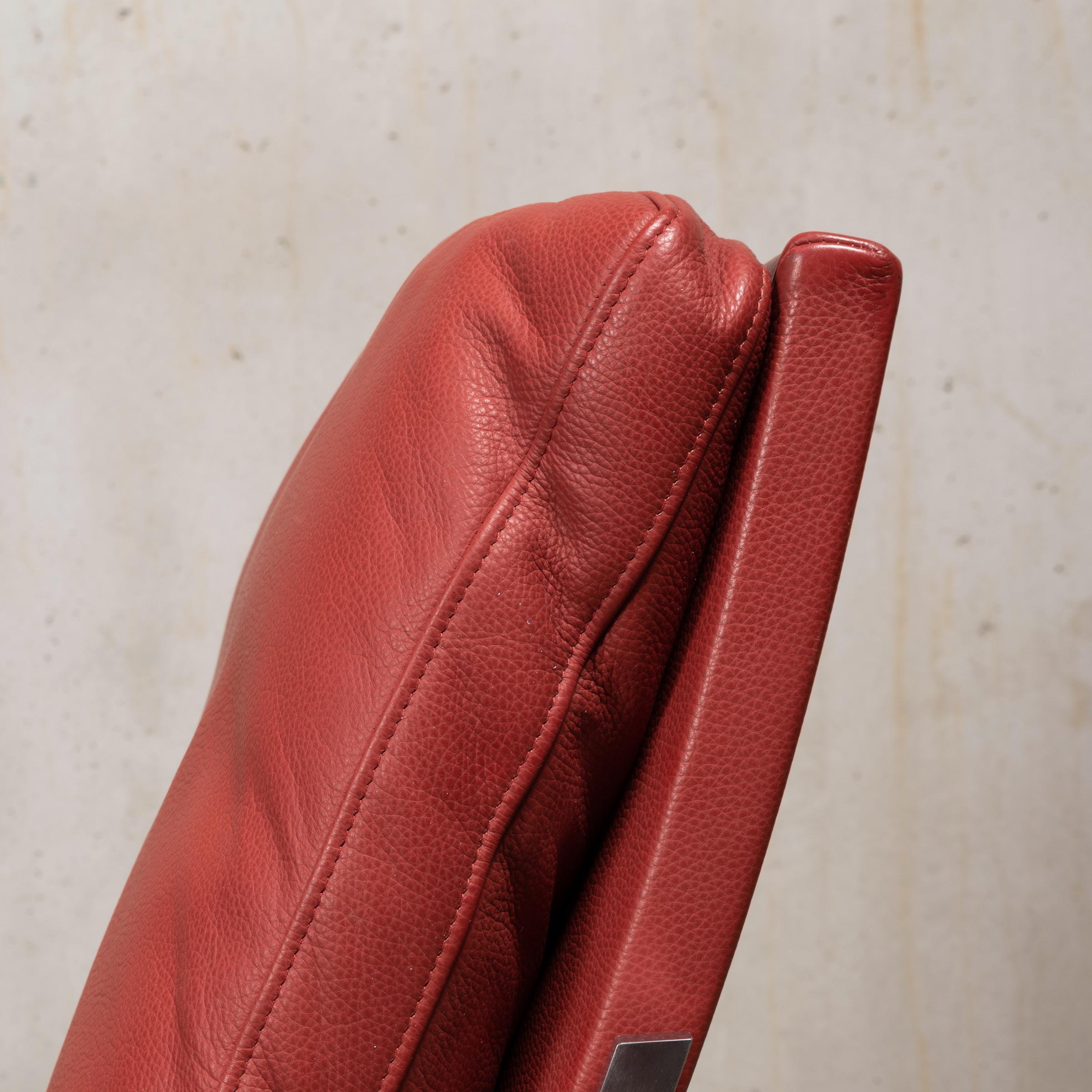 Kastholm & Fabricius BO-561 Lounge Chair in Ruby Red Leather by Bo-Ex Denmark 5
