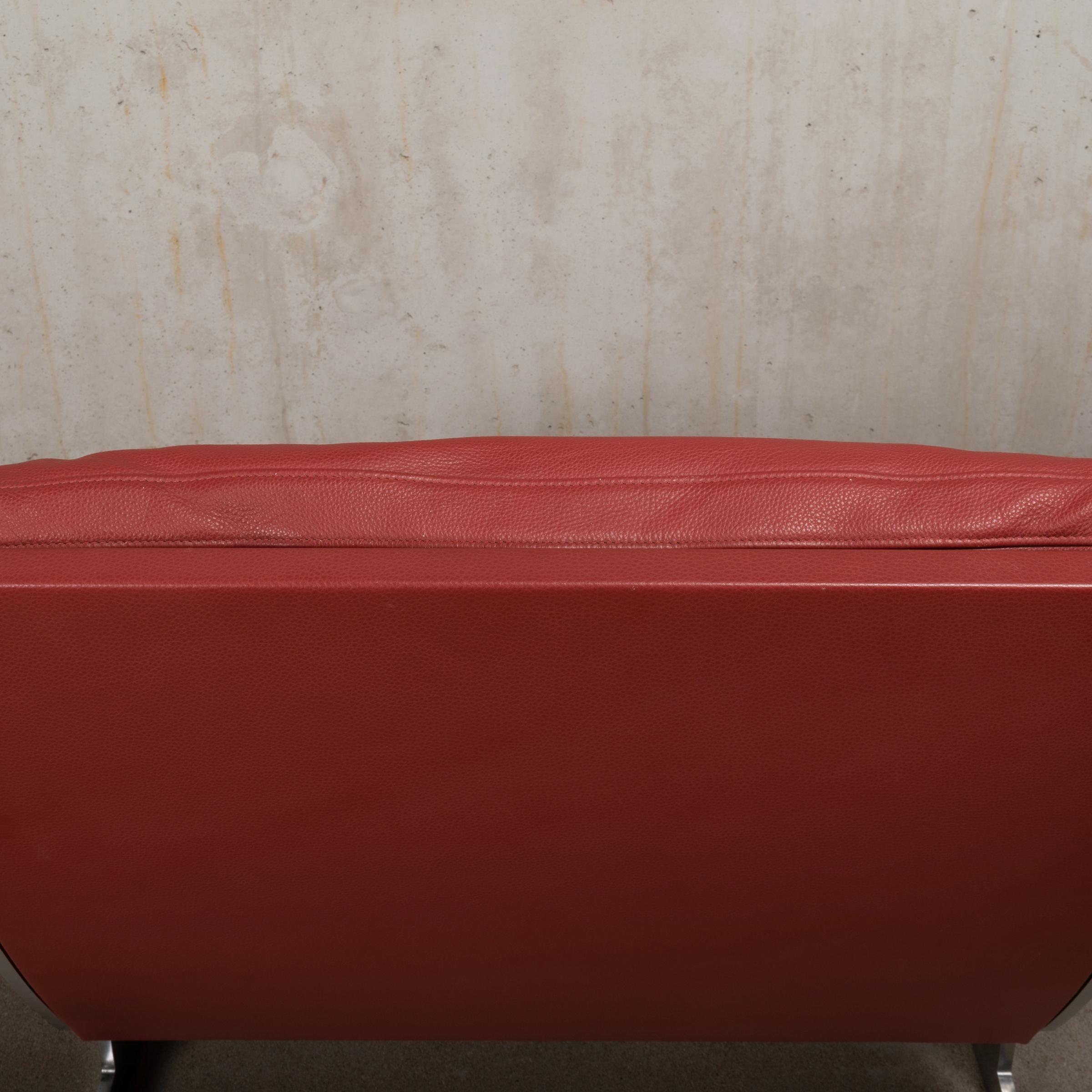 Kastholm & Fabricius BO-561 Lounge Chair in Ruby Red Leather by Bo-Ex Denmark 6