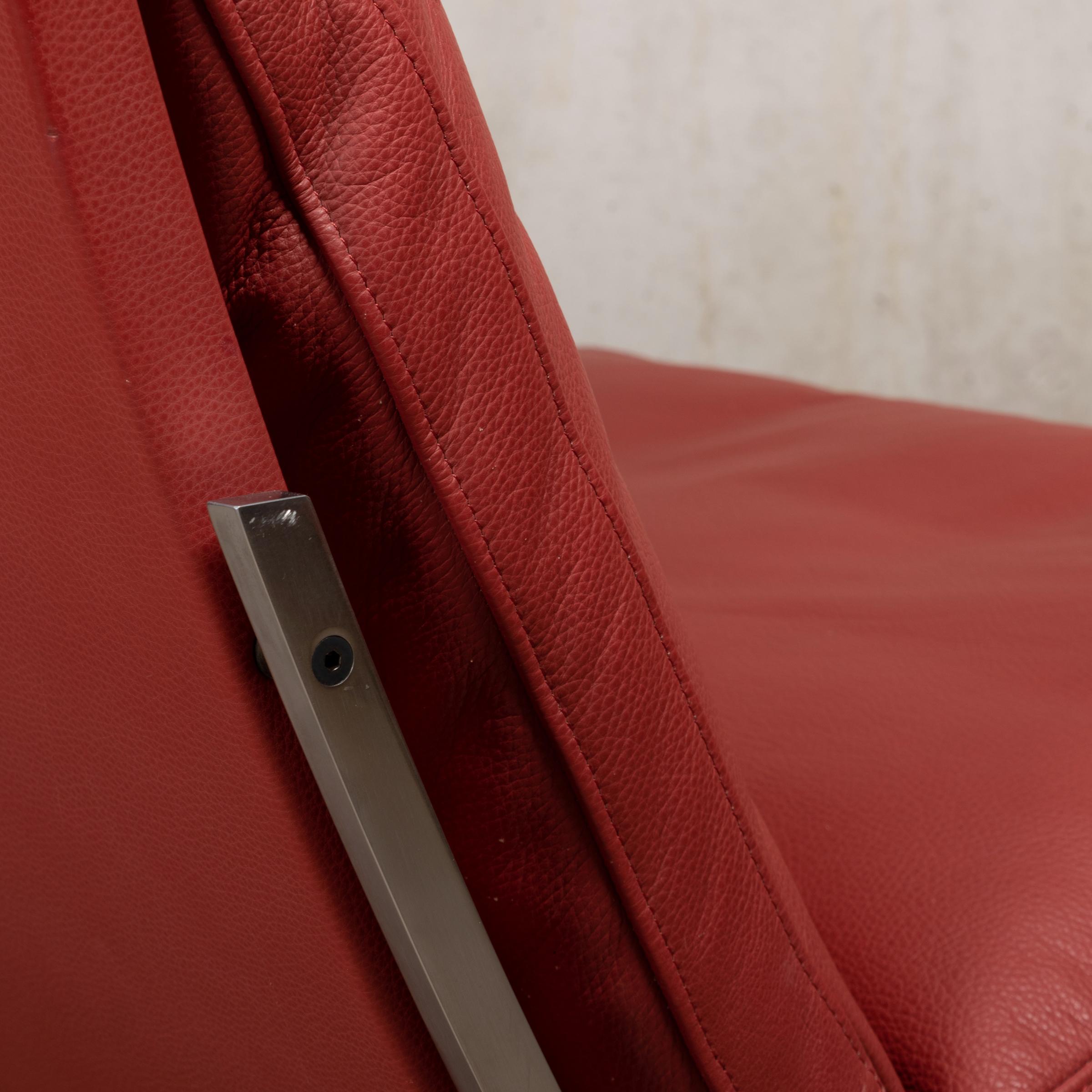 Kastholm & Fabricius BO-561 Lounge Chair in Ruby Red Leather by Bo-Ex Denmark 8