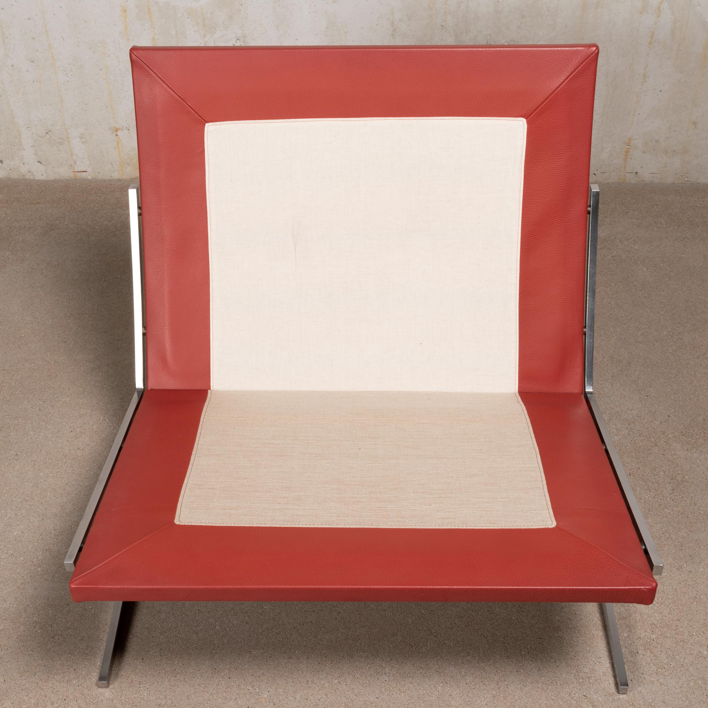 Kastholm & Fabricius BO-561 Lounge Chair in Ruby Red Leather by Bo-Ex Denmark 11