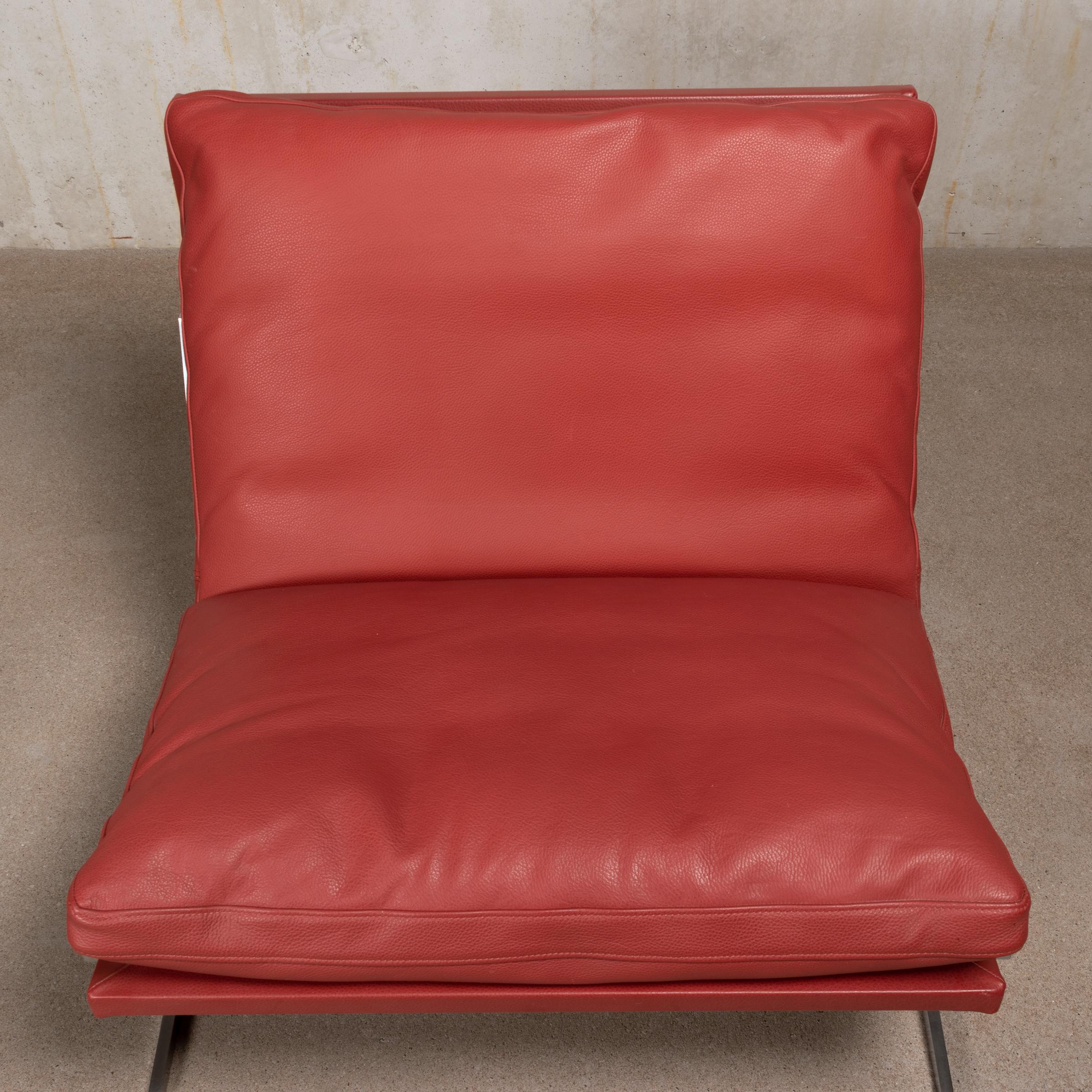 Kastholm & Fabricius BO-561 Lounge Chair in Ruby Red Leather by Bo-Ex Denmark 2