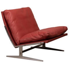 Kastholm & Fabricius BO-561 Lounge Chair in Ruby Red Leather by Bo-Ex Denmark