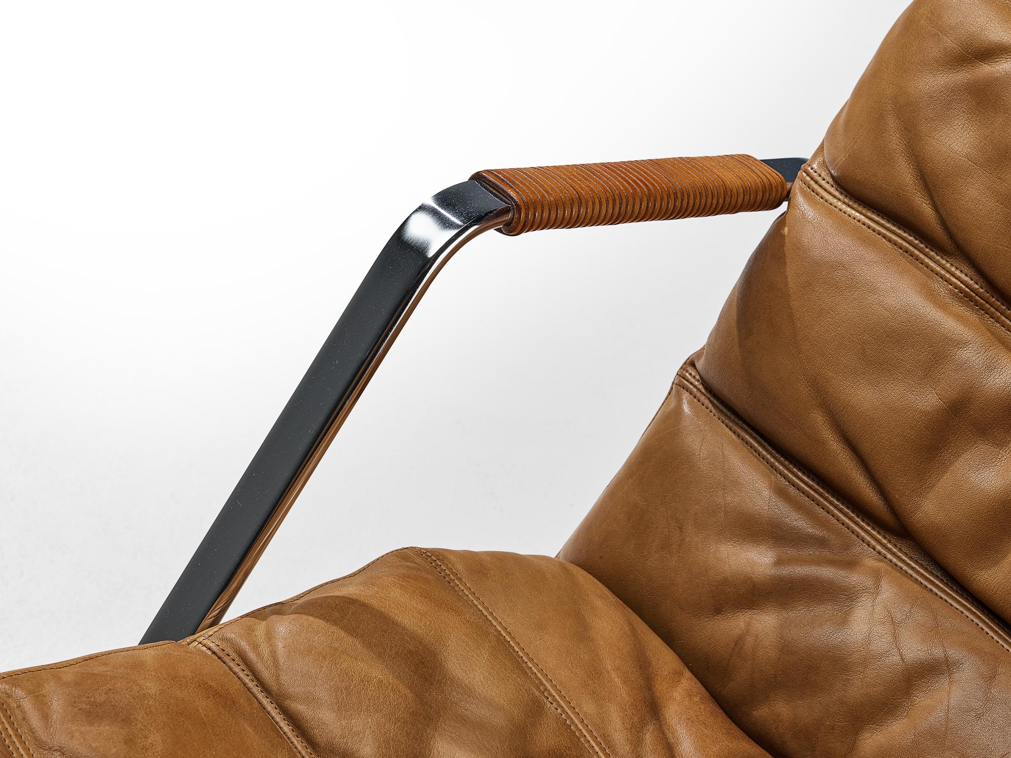 Kastholm & Fabricius Early 'Grasshopper' Lounge Chair in Cognac Leather 4