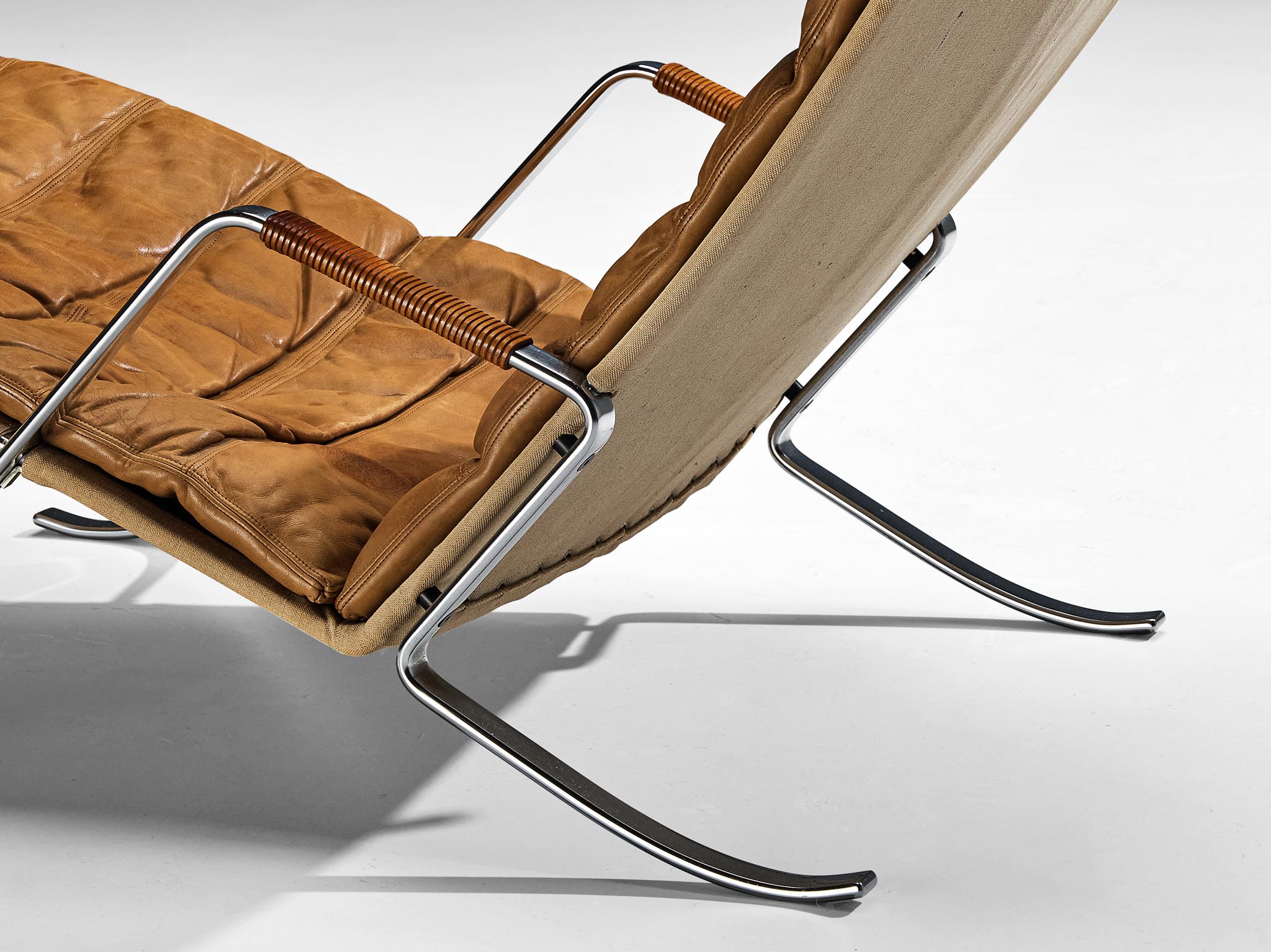 Kastholm & Fabricius Early 'Grasshopper' Lounge Chair in Cognac Leather 1
