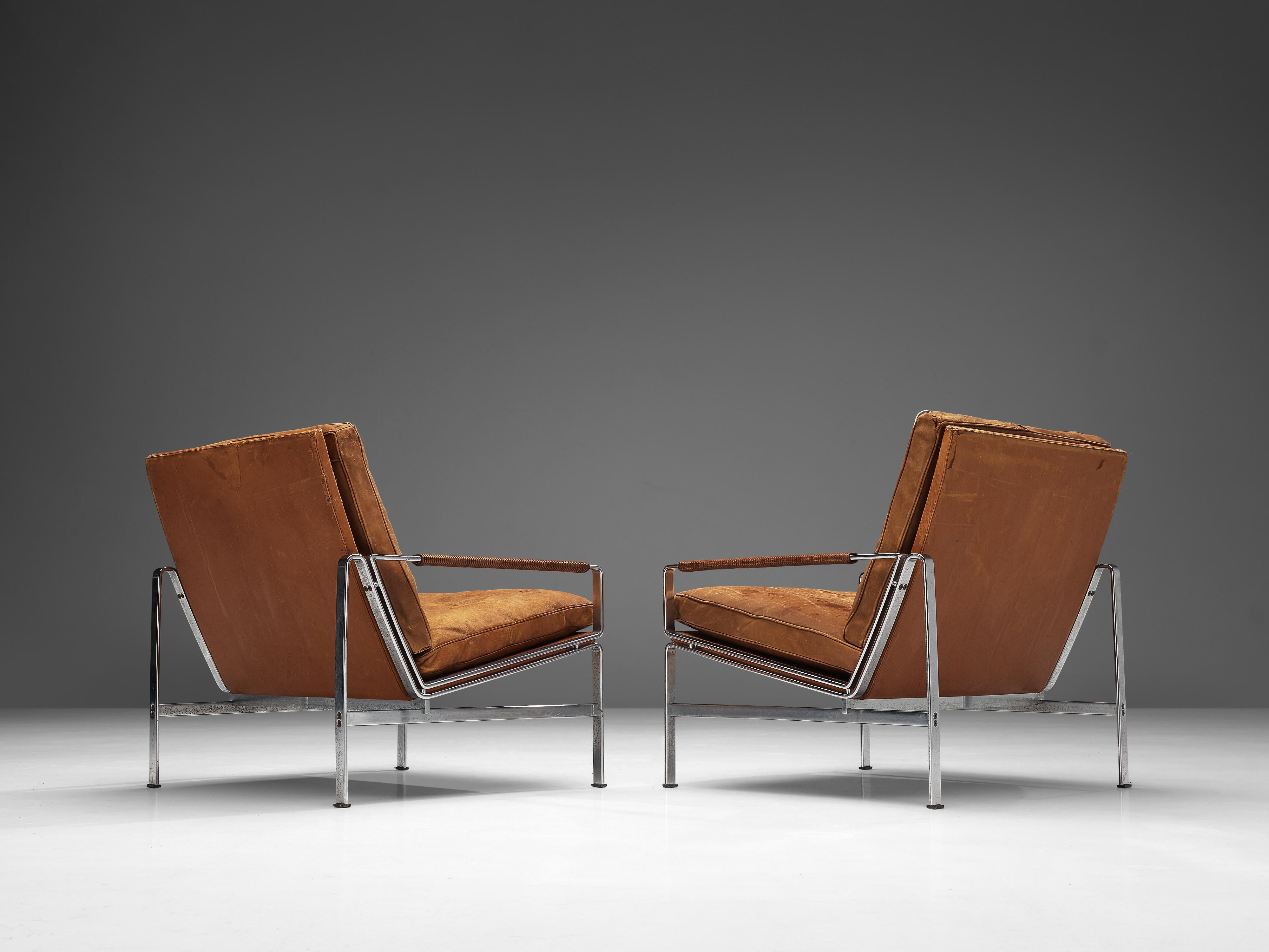 Scandinavian Modern Kastholm & Fabricius for Kill Internatonal Pair of Lounge Chairs Model ‘FK 6720’