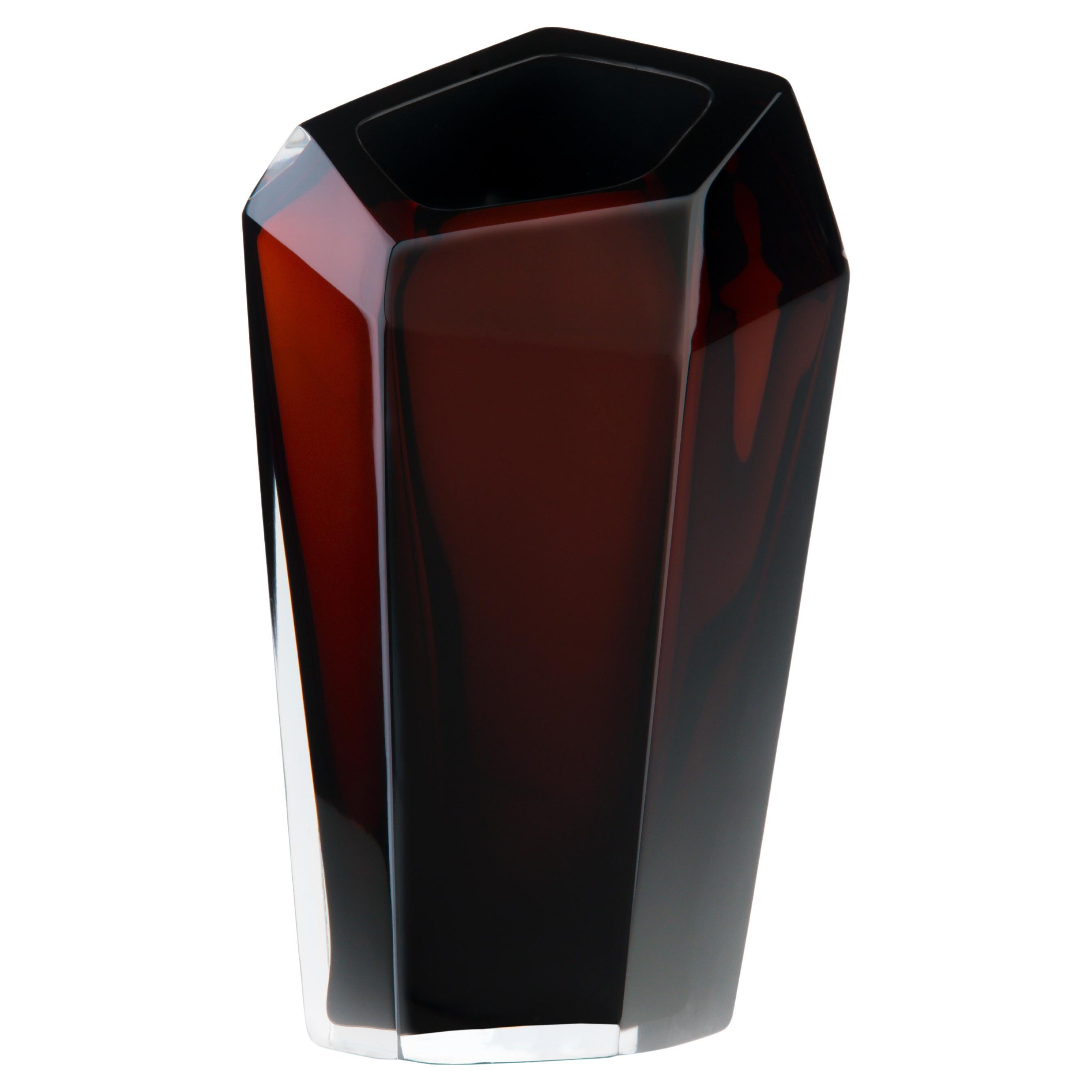 Grand vase marron Kastle de Purho en vente