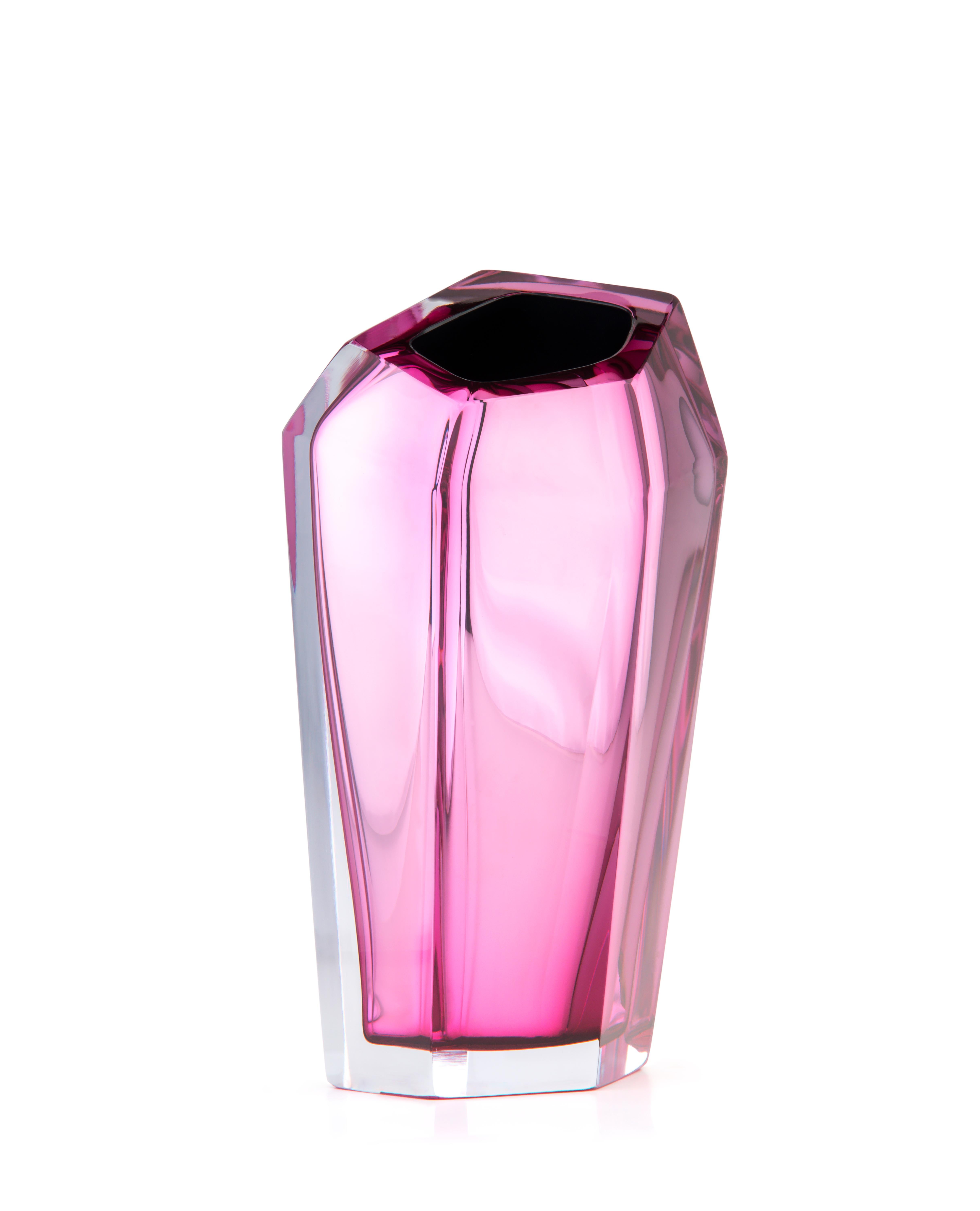 Kastle pink small vase by Purho
Dimensions: D20 x H35 cm
Materials: Glass
Other colours and dimensions are available. 

Purho is a new protagonist of made in Italy design, a work of synthesis, a research that has lasted for years, an Italian