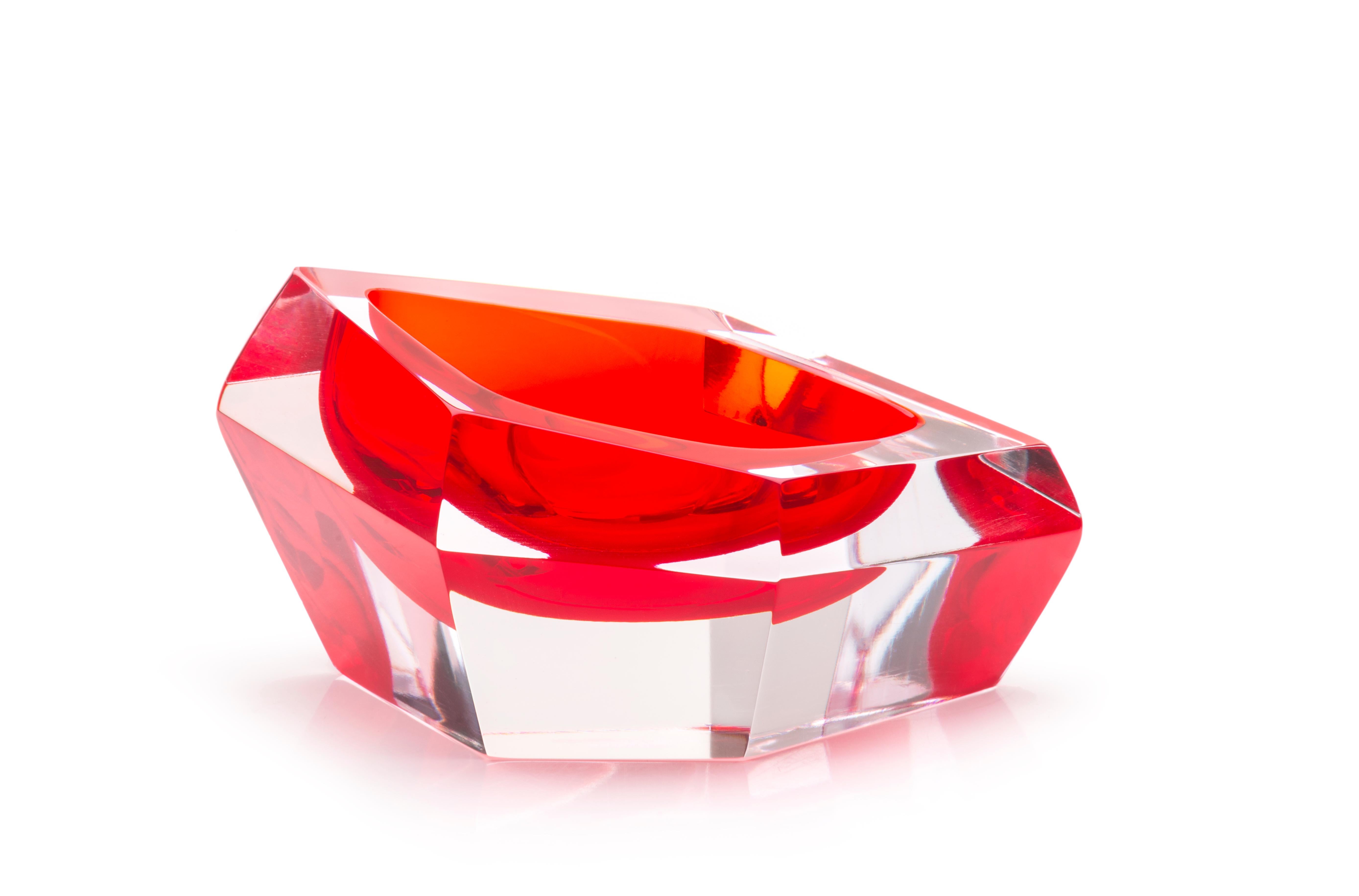 Kastle Red Mini Bowl by Purho
Dimensions: D15 x W11 x H6cm
Materials: Glass
Other colours and Dimensions are available.

Purho is a new protagonist of made in Italy design , a work of synthesis, a research that has lasted for years, an Italian