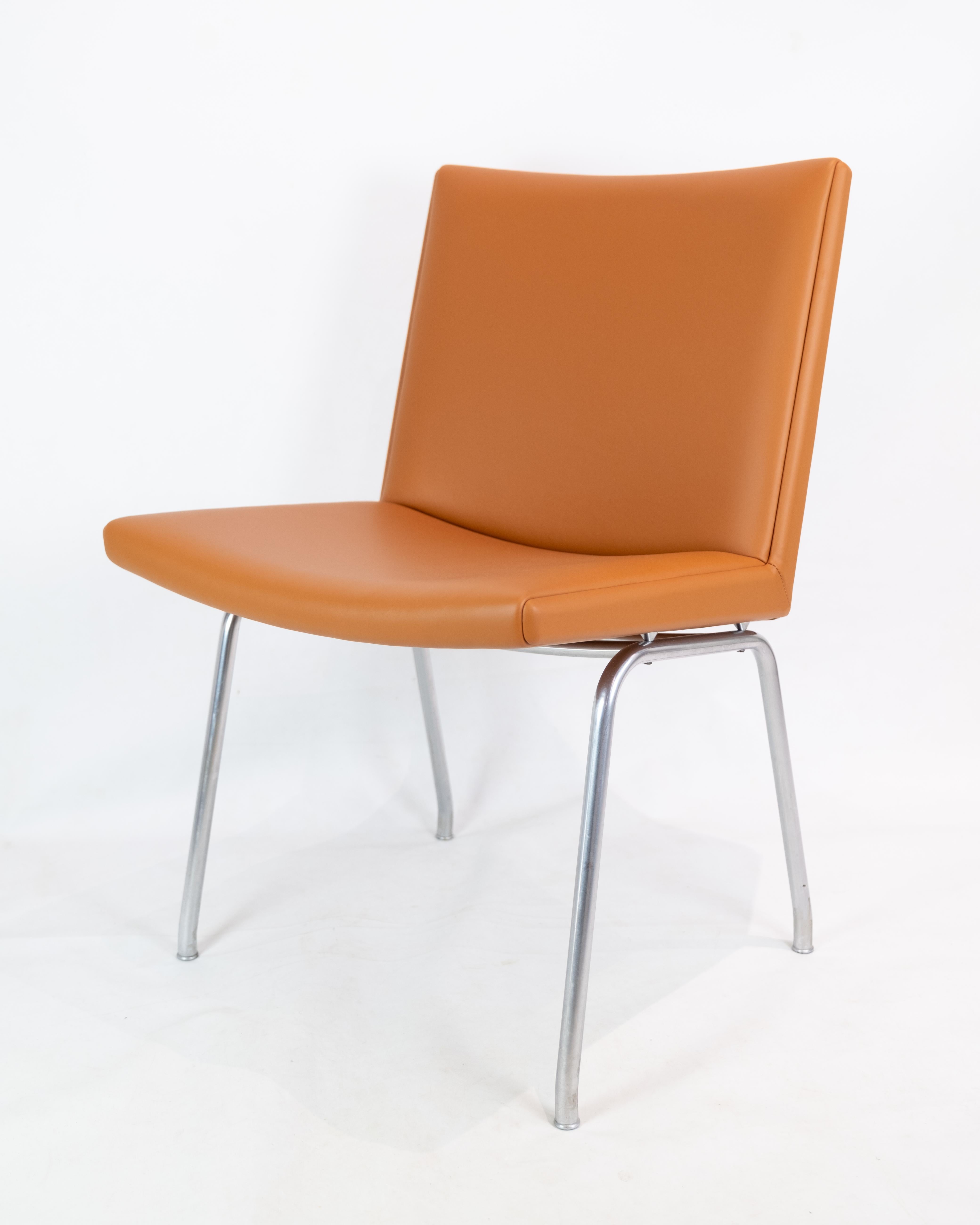 Kastrup-Stuhl aus cognacfarbenem Leder Modell AP40 von Hans J. Wegner  (Skandinavische Moderne) im Angebot