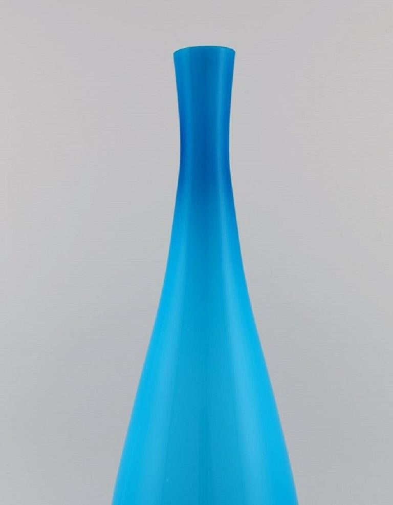 Danish Kastrup Glas, Denmark, a Pair of Large and Rare Vases in Turquoise Art Glass For Sale