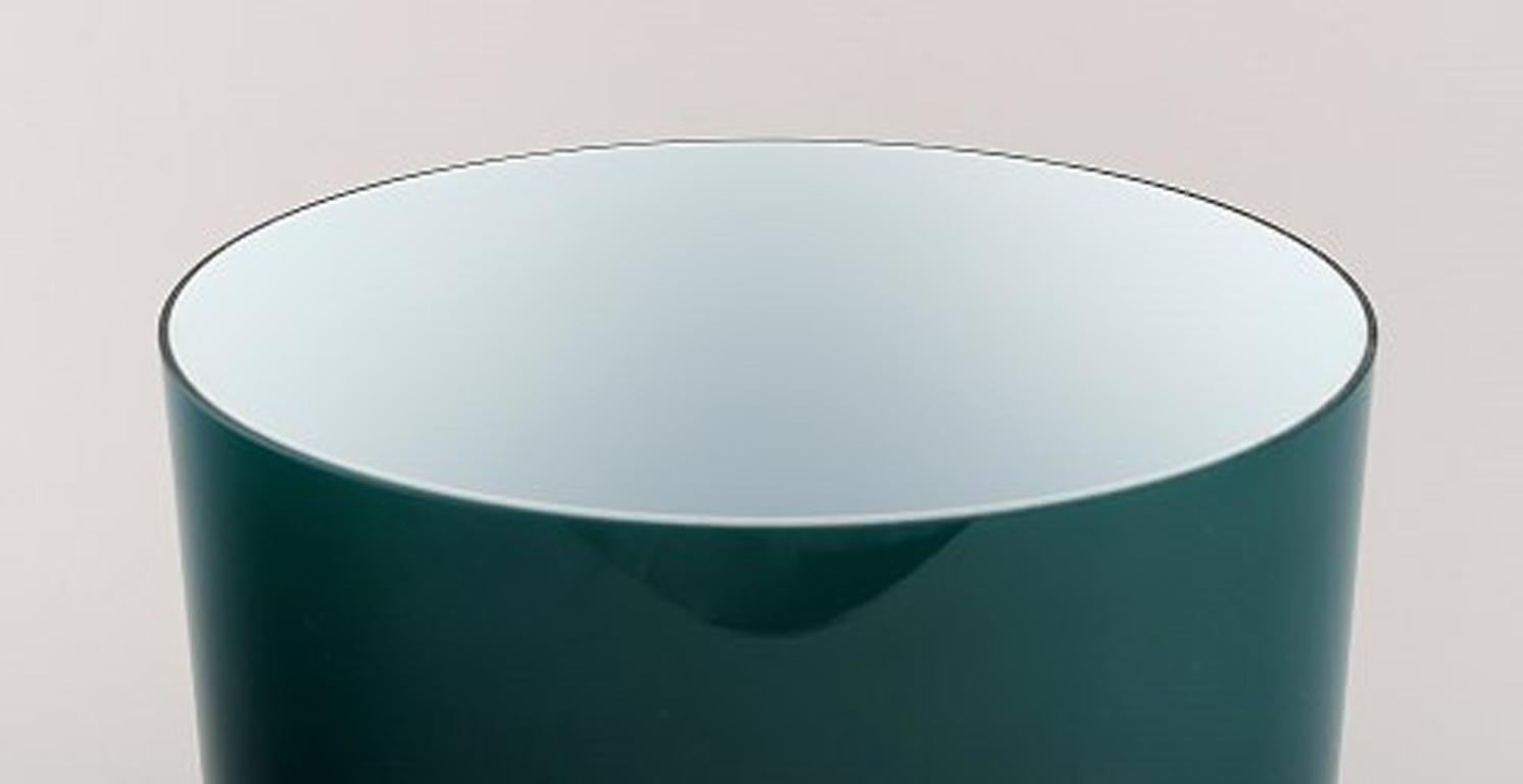 Kastrup / Holmegaard, a Pair of Large Bowls in Green Opaline Glass In Good Condition In Copenhagen, DK