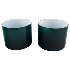 Kastrup / Holmegaard, a Pair of Large Bowls in Green Opaline Glass