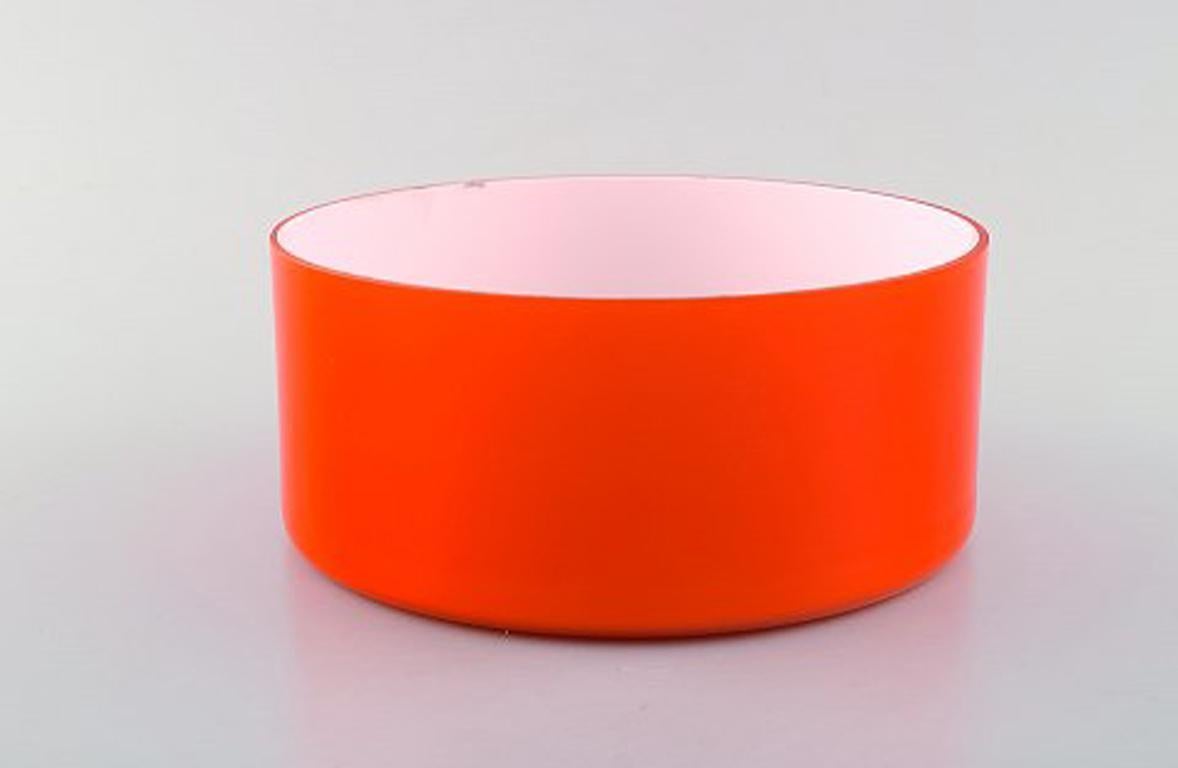 Danish Kastrup / Holmegaard, a Pair of Large Bowls in Orange Opaline Glass