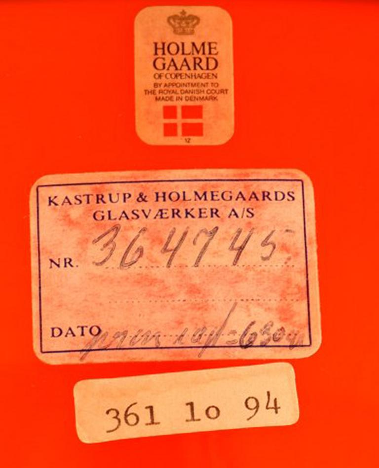 Kastrup / Holmegaard, a Pair of Large Bowls in Orange Opaline Glass In Good Condition In Copenhagen, DK