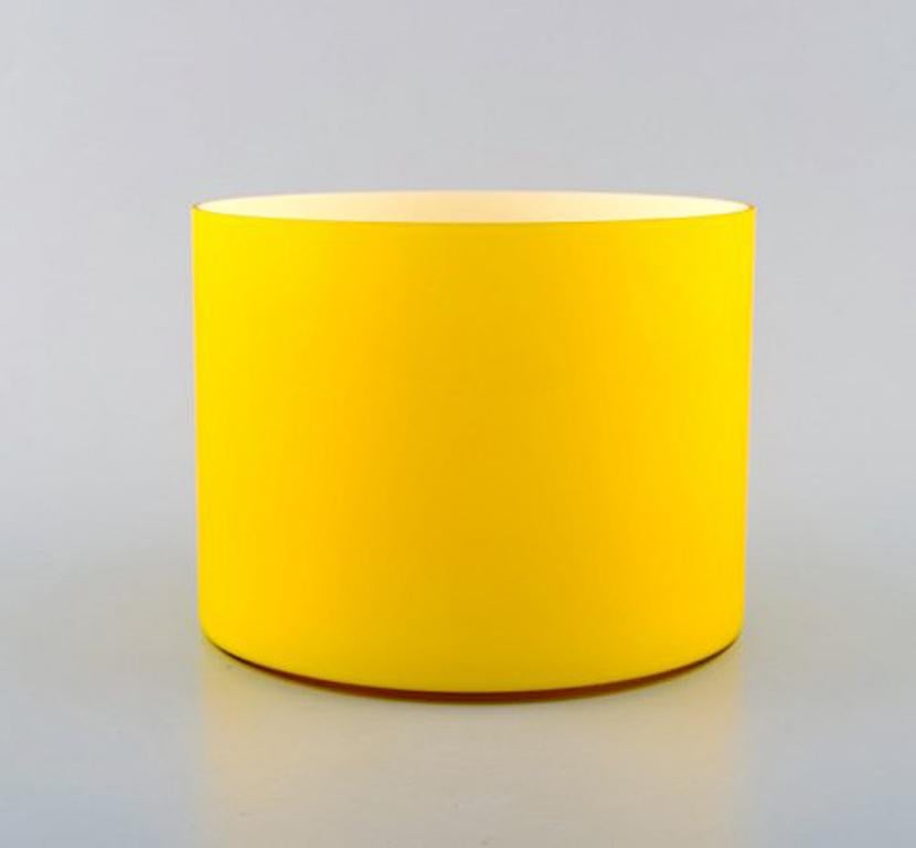 Scandinavian Modern Kastrup / Holmegaard, a Pair of Large Bowls in Yellow Opaline Glass For Sale
