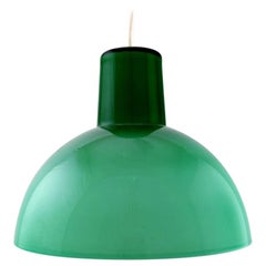 Kastrup / Holmegaard, Rare Work Pendant Lamp in Green Opaline Glass, 1960s