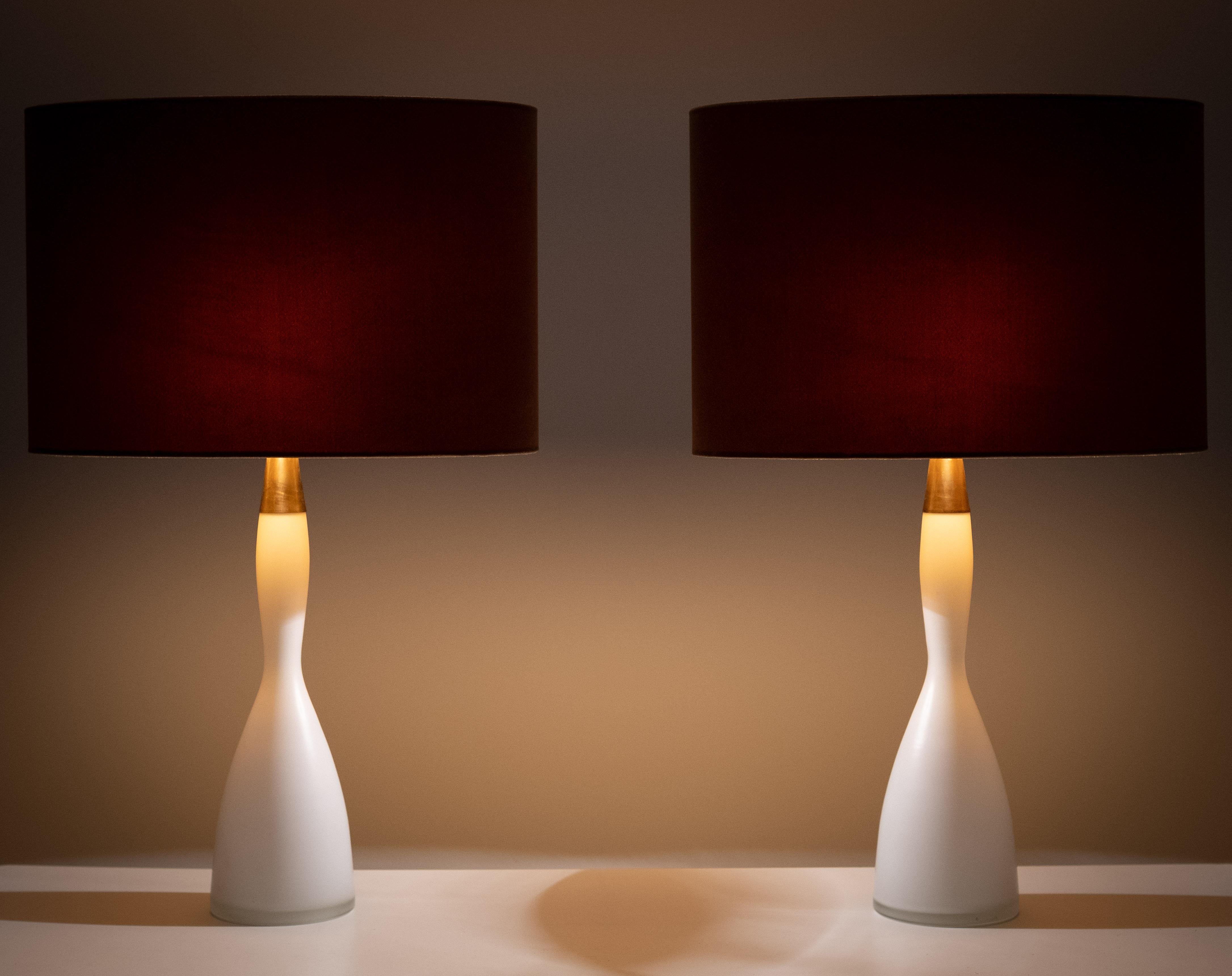 Kastrup  Lampes de table en verre opalin Design/One 1960 Danemark en vente 4