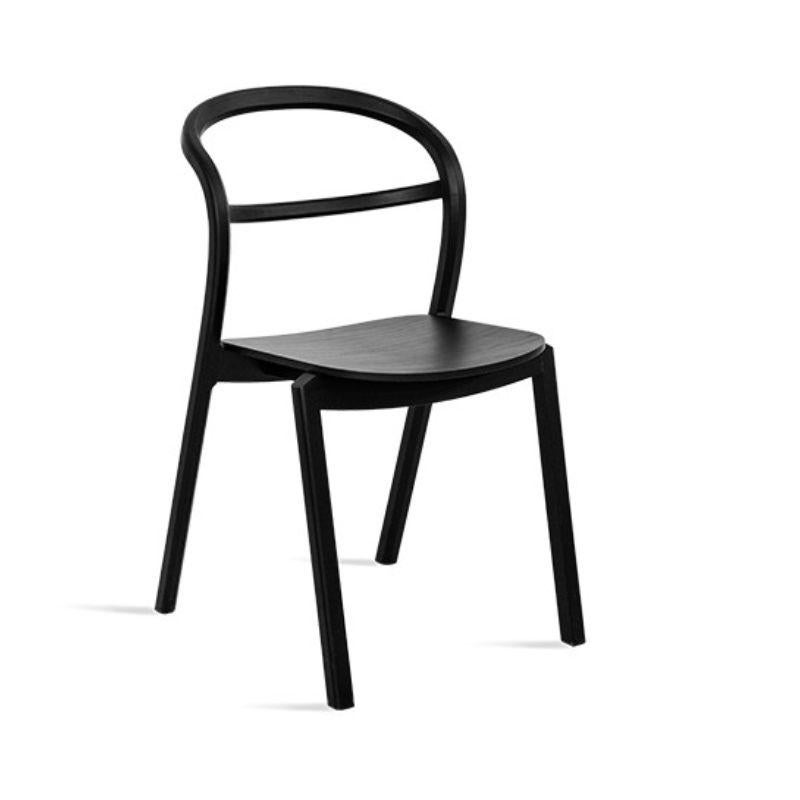 Kastu black chair by Made By Choice
Dimensions: 46 x 49 x 81 cm
Materials: plywood
Standard finishes: natural wood / painted black

Also available: kastu oak chair, kastu black cognac leather, upholstery category 1 (natural leather), &