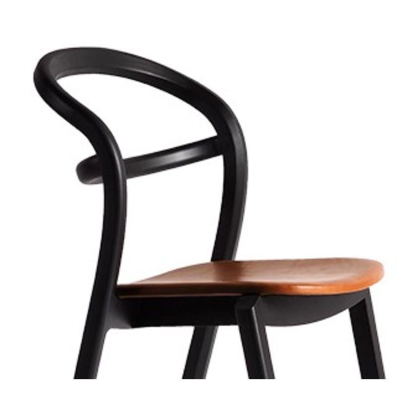 Post-Modern Kastu Black Cognac Leather Chair by Made By Choice