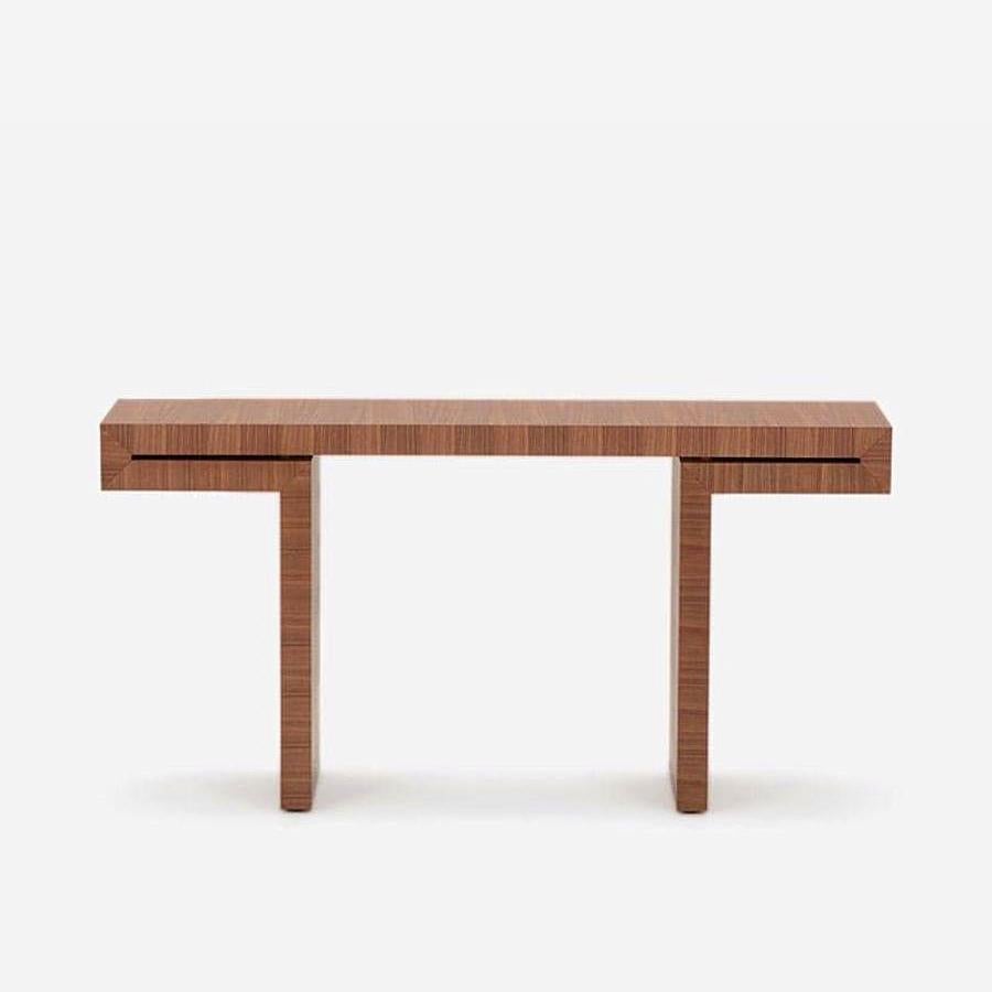 Italian Kasua Walnut Console Table For Sale