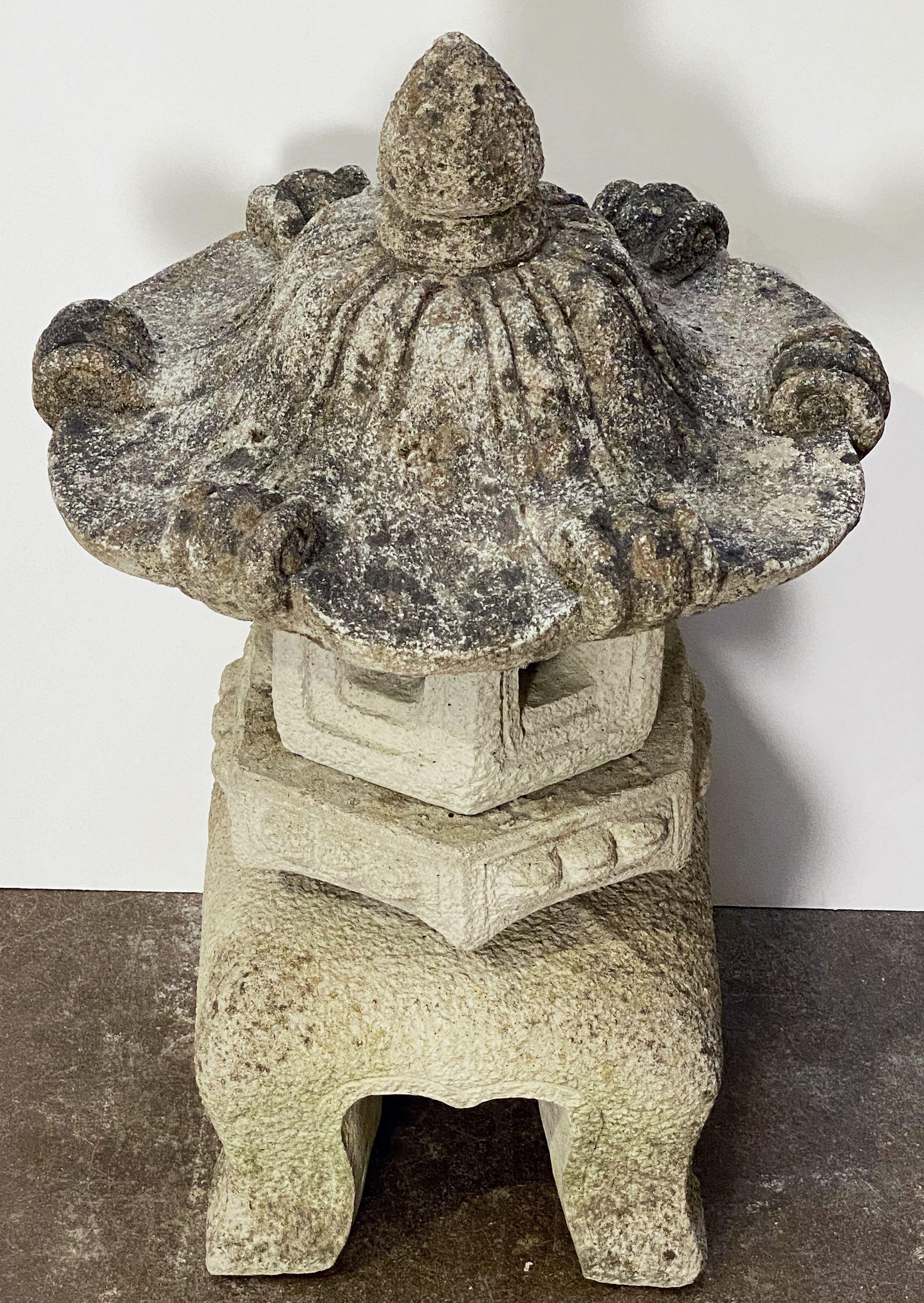Kasuga Stone Garden Ornamental Lantern from England In Good Condition In Austin, TX