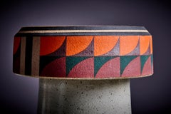 Kat and Roger hand-painted Studio ceramic stool, USA - new