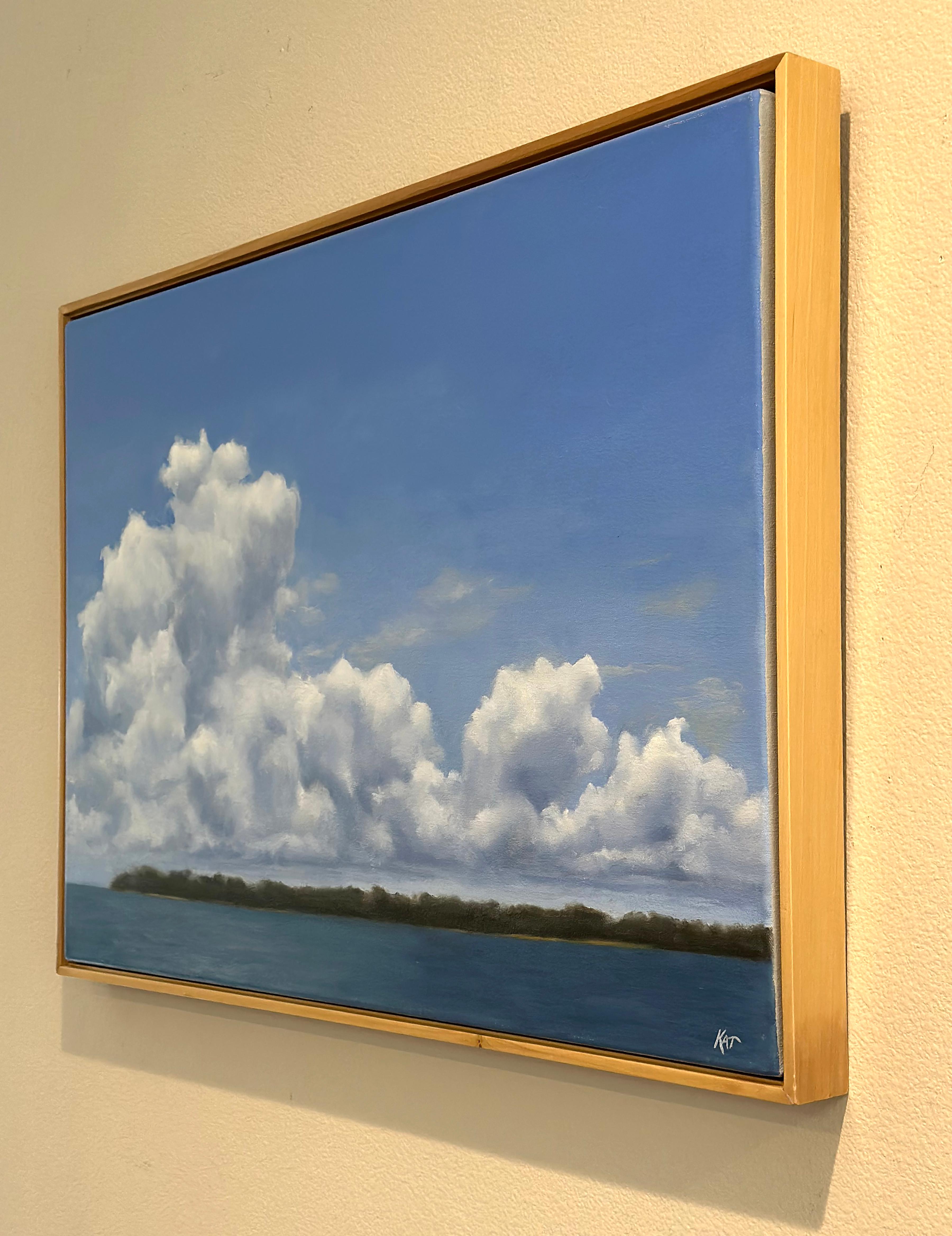 Gentle Giant, Oil Painting - Purple Landscape Painting by Kat Bergman