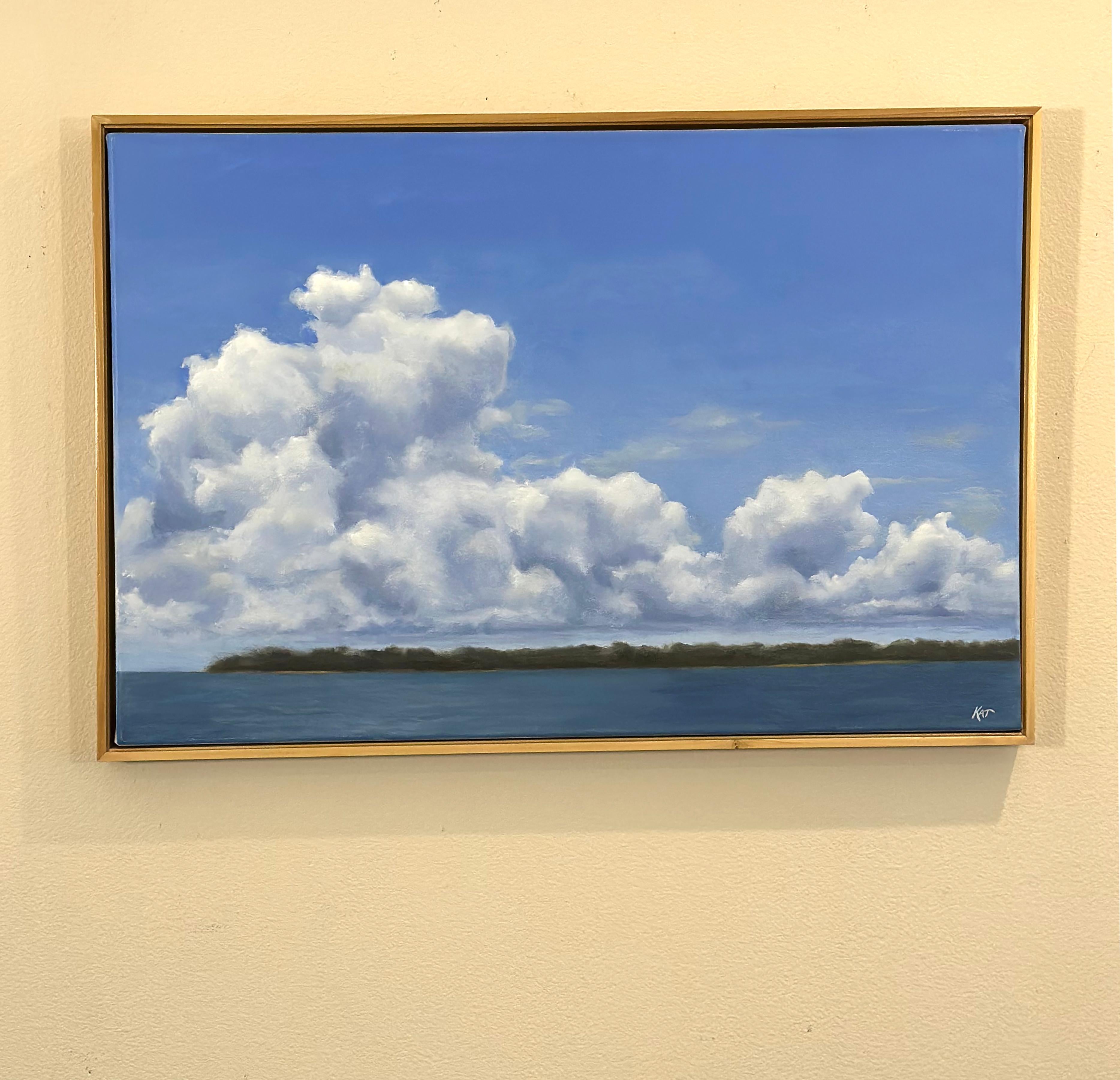<p>Artist Comments<br>Towering clouds drift lazily over an island, creating a sense of awe and tranquility. Inspired by artist Kat Bergman's time spent on the North Shore of Oahu, this piece captures the quiet isolation and beauty of the landscape.