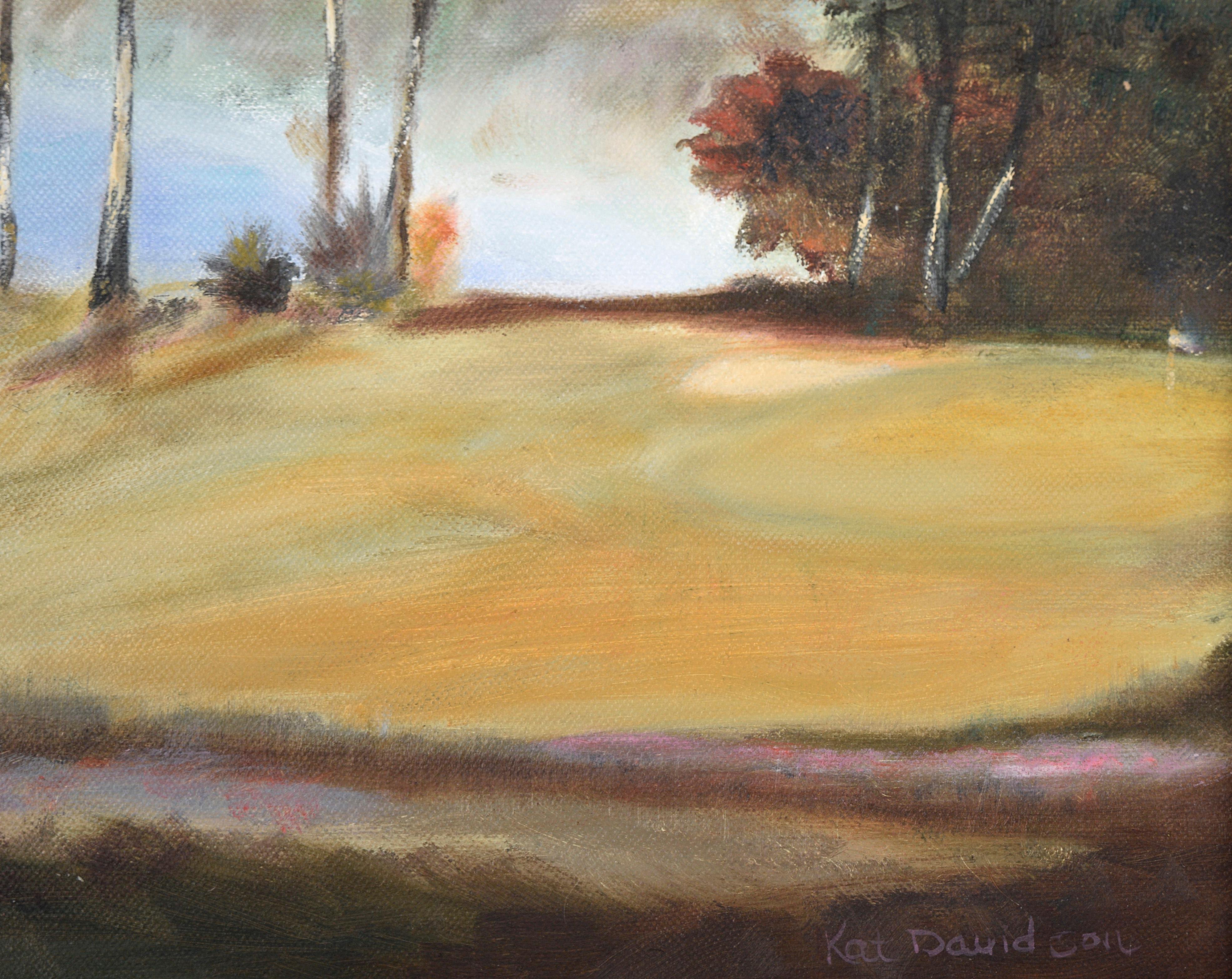 Golf Course by the Bay - Contemporary Plein Aire Landscape in Oil on Canvas For Sale 5