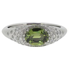 Kat Florence 1.23 Carat Demantoid Garnet and Diamond Ring