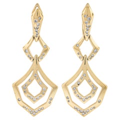 Kat Florence Boucles d'oreilles pendantes en or 18 carats avec diamants sans défaut de 0,48 carat
