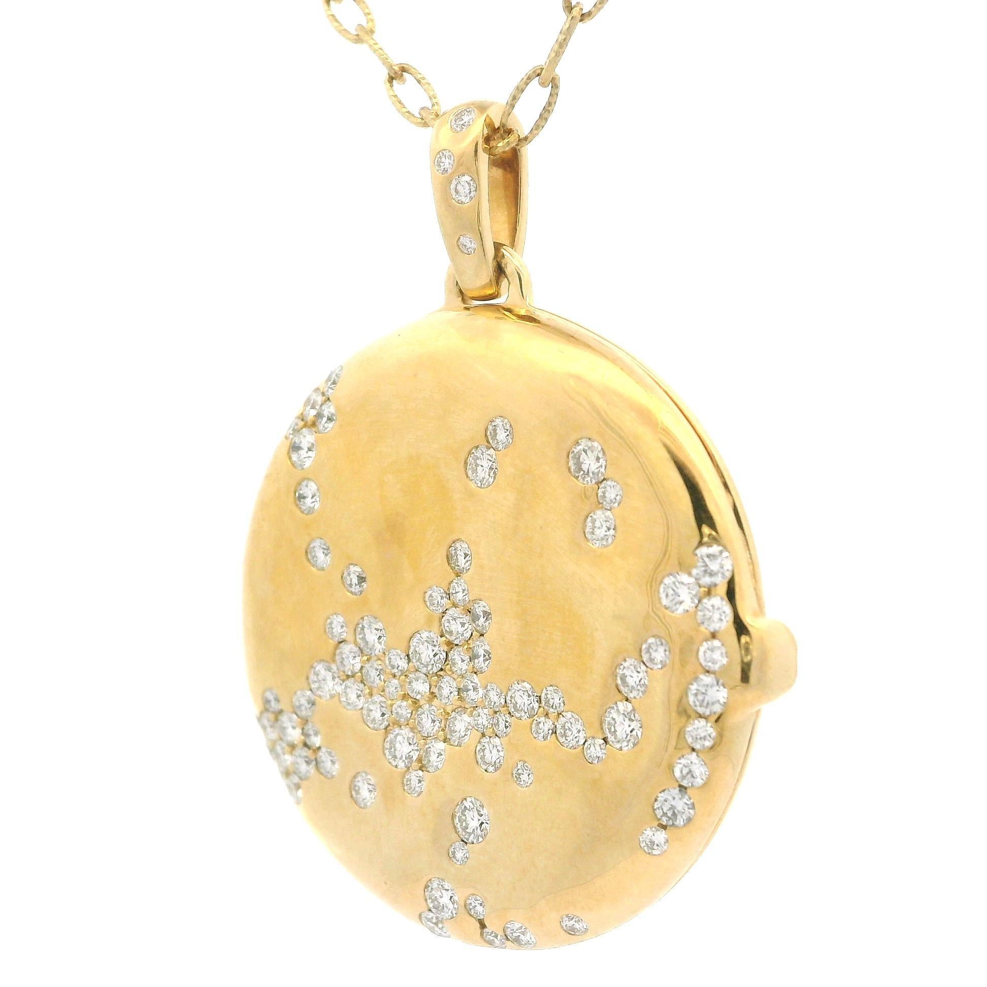 Kat Florence 18k Gold 1.65ctw D FL Diamond Open Locket Pendant Long Necklace 5