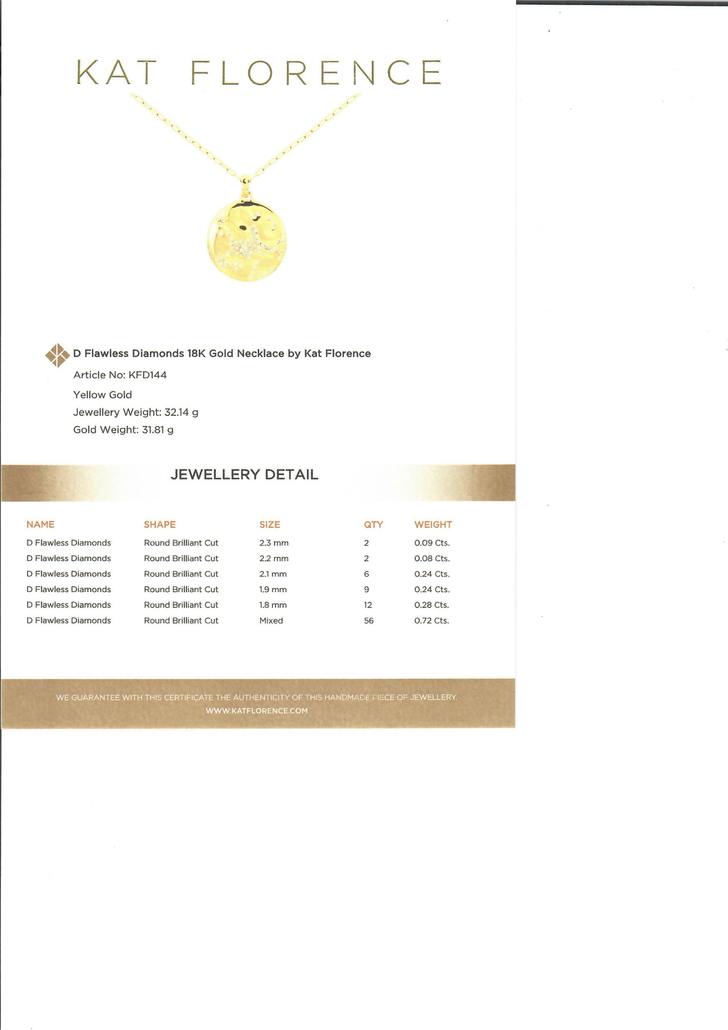 Brilliant Cut Kat Florence 18k Gold 1.65ctw D FL Diamond Open Locket Pendant Long Necklace