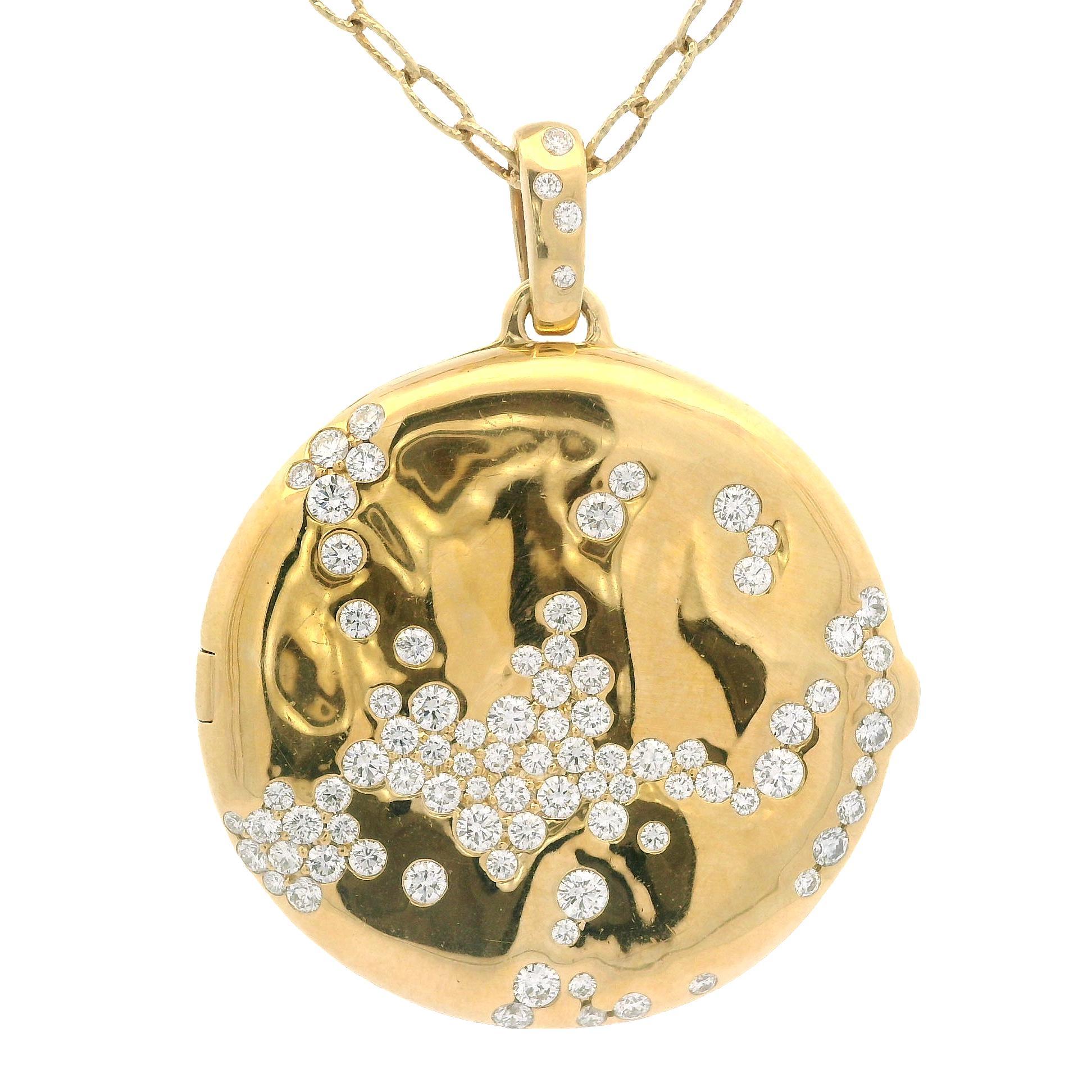 Kat Florence 18k Gold 1.65ctw D FL Diamond Open Locket Pendant Long Necklace 3
